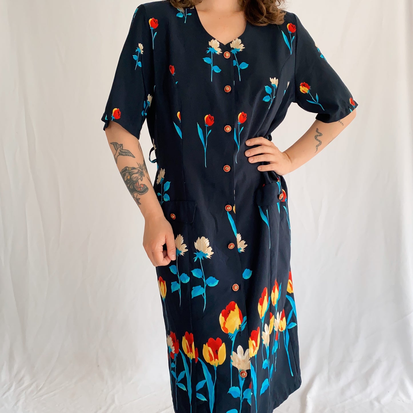 vintage midi dress (L)