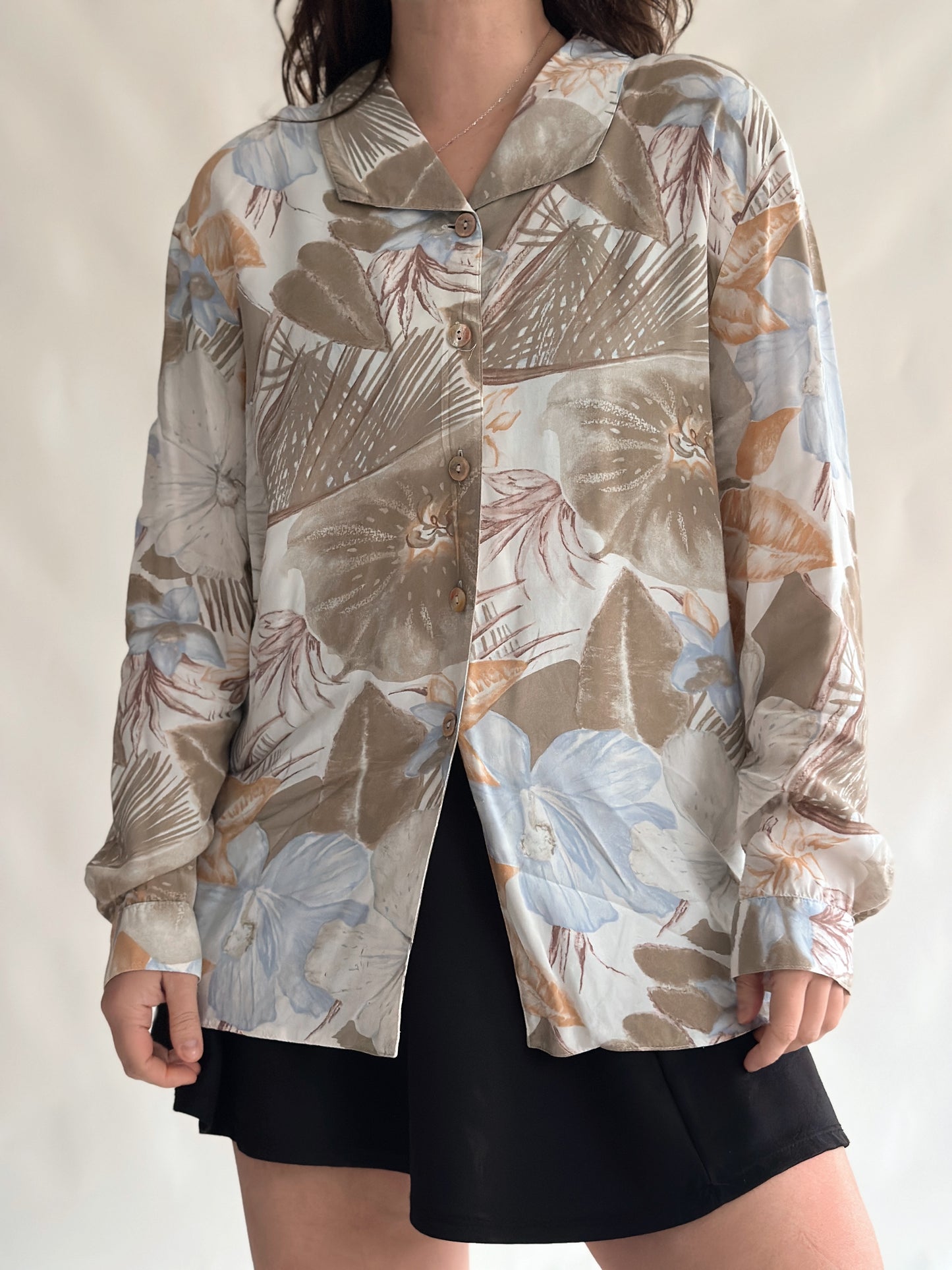 camisa vintage floral (L)