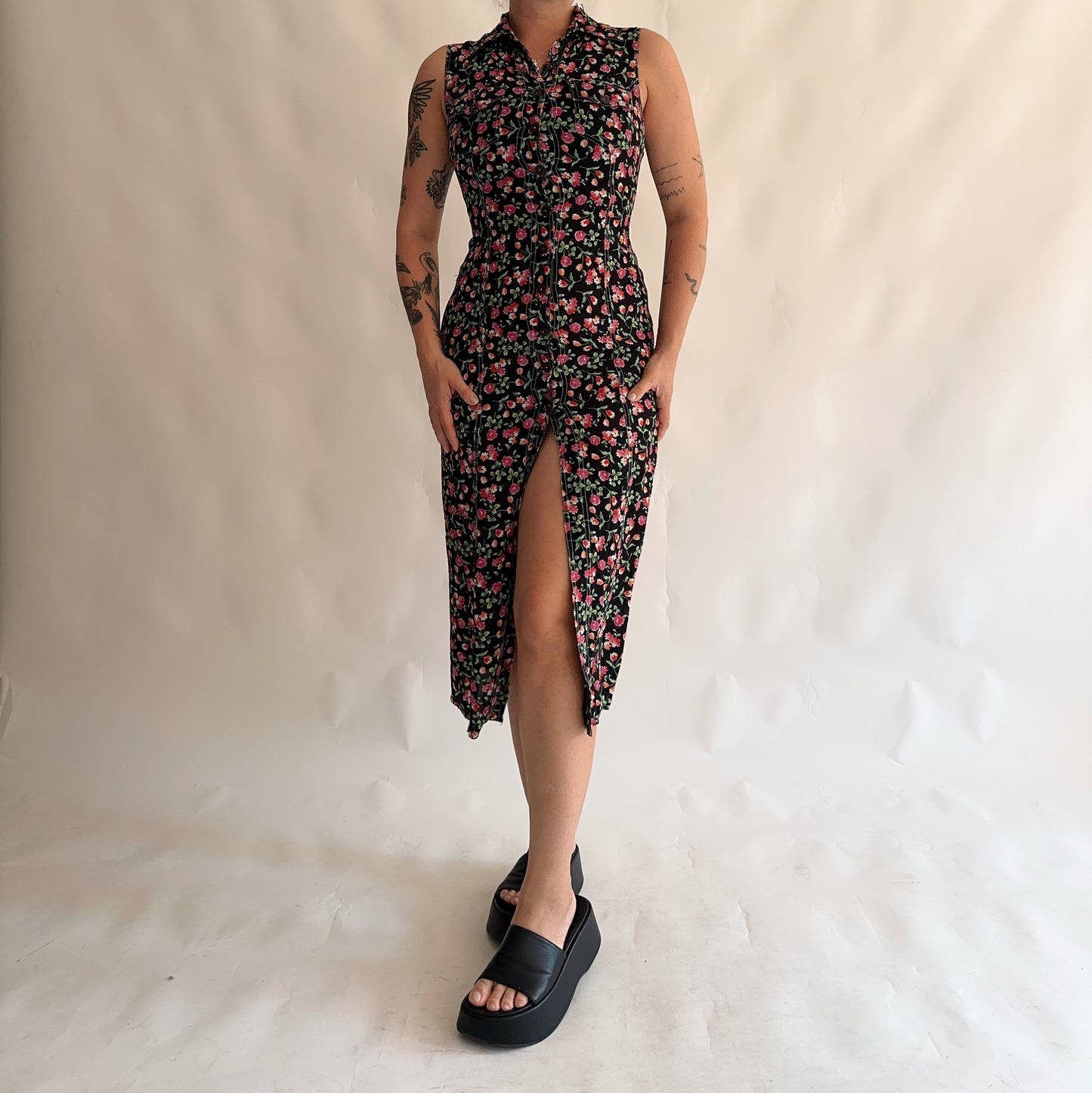 Vestido Vintage 90s floral (S)