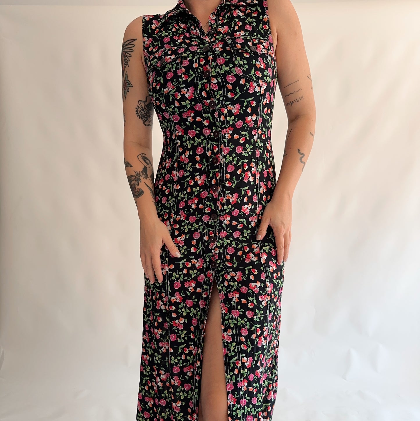 Vestido Vintage 90s floral (S)