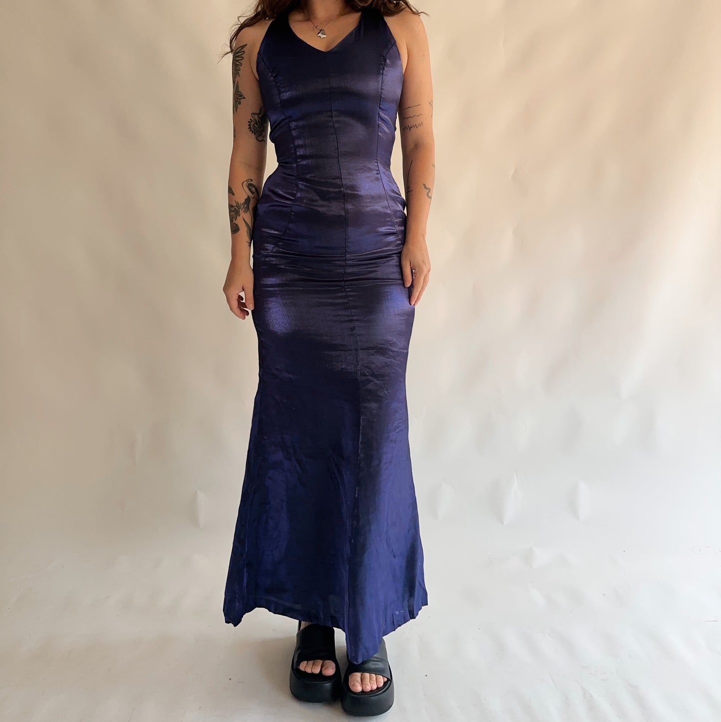 vestido vintage maxi de cerimônia (M)