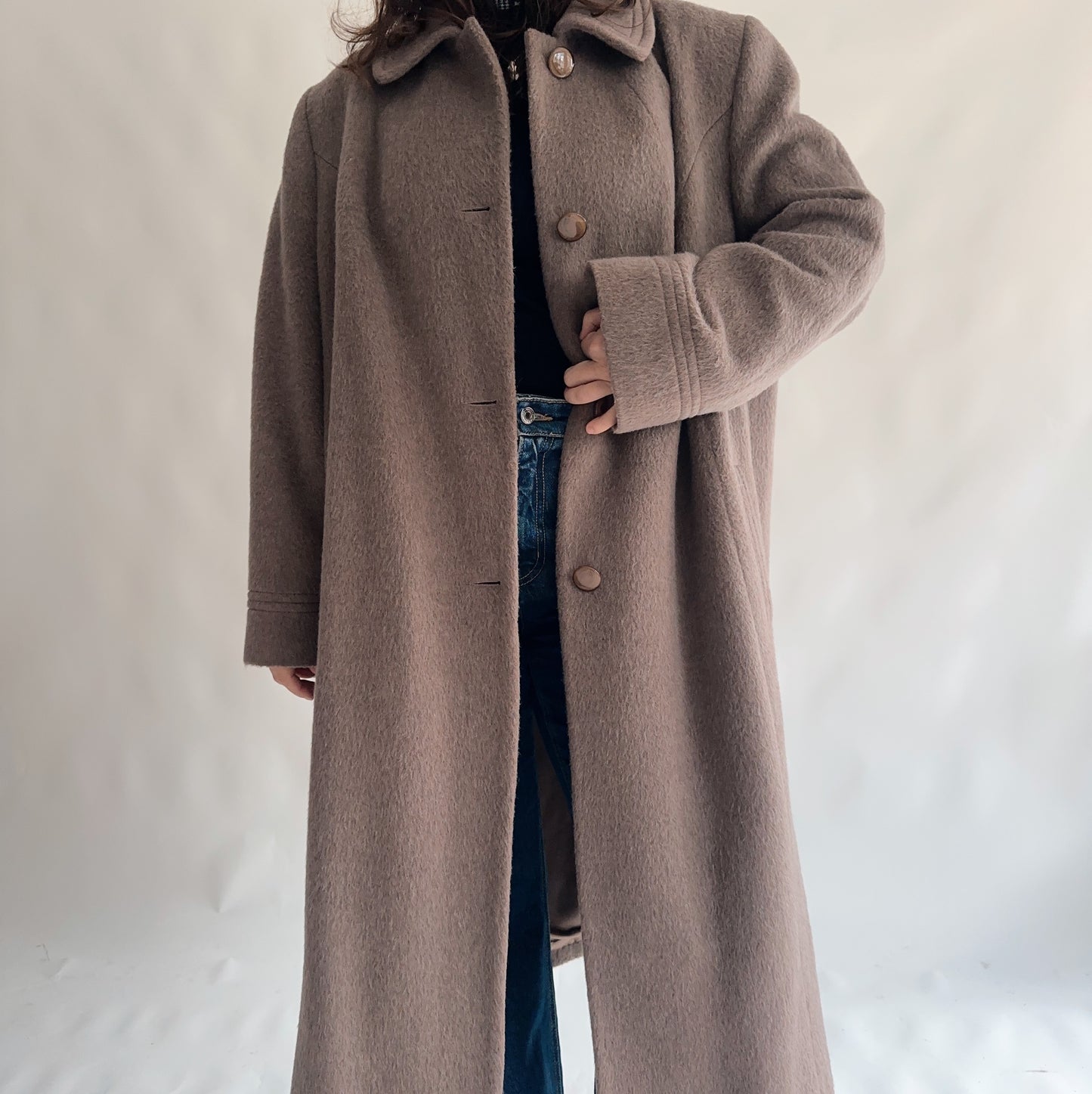 Vintage Llama + Mohair Overcoat (XL)