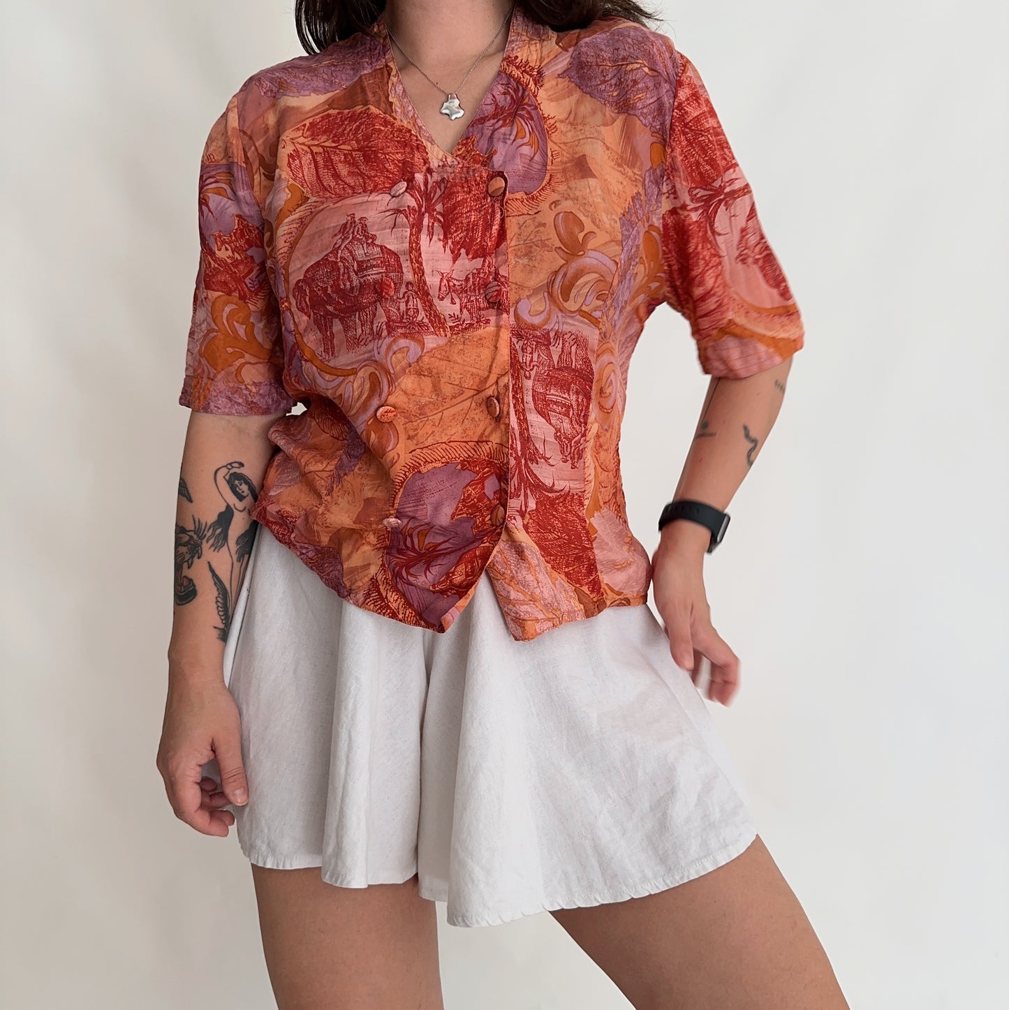 Camisa 100% seda (M-L)