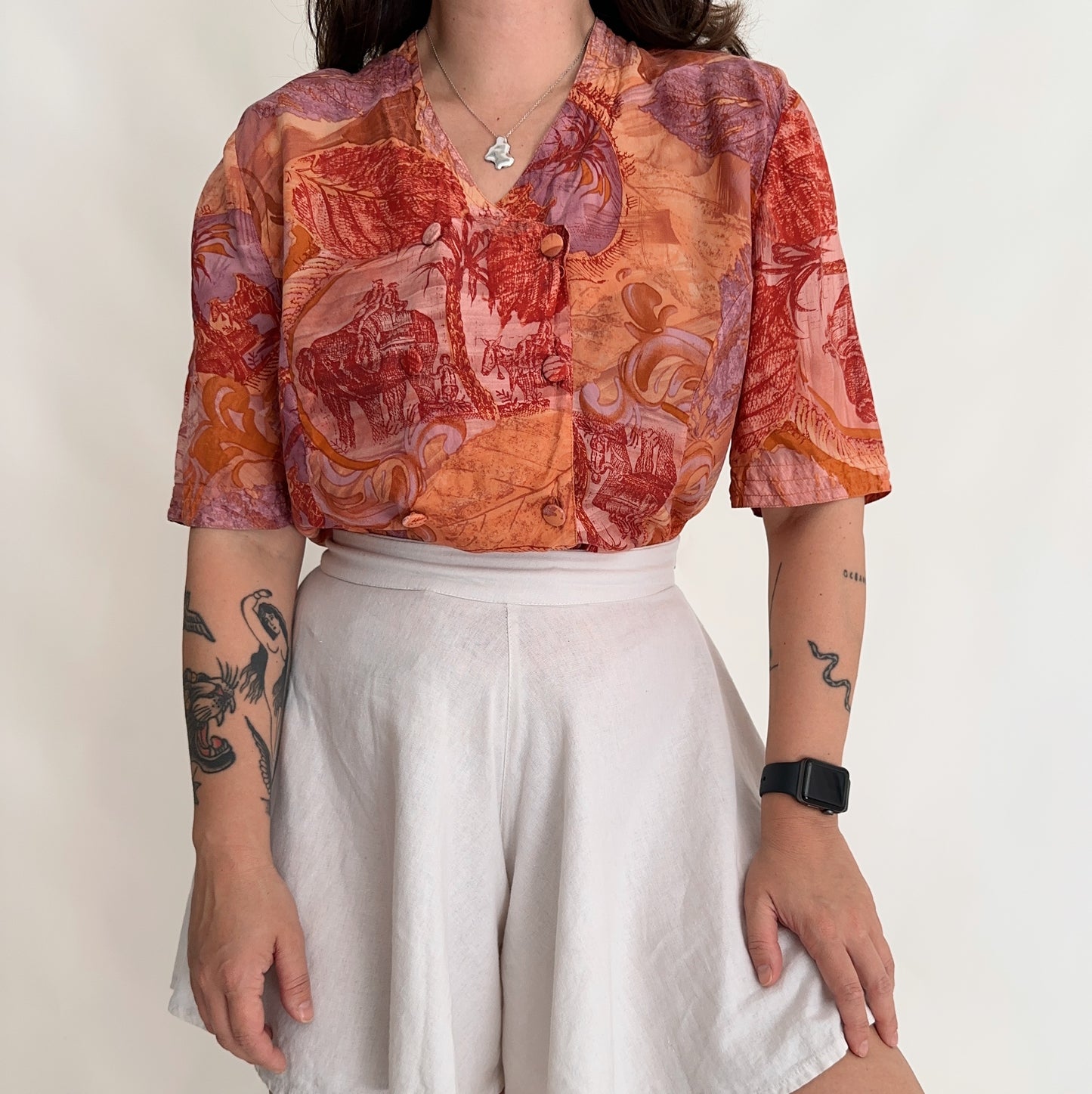 Camisa 100% seda (M-L)