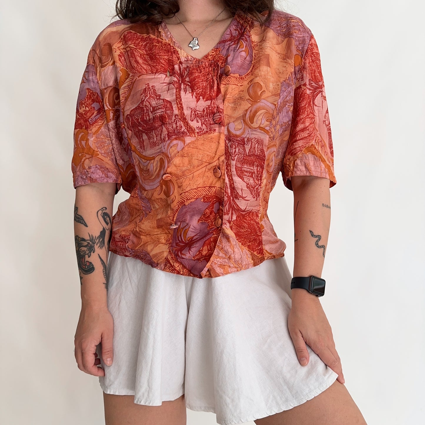 Camisa 100% seda (M-L)