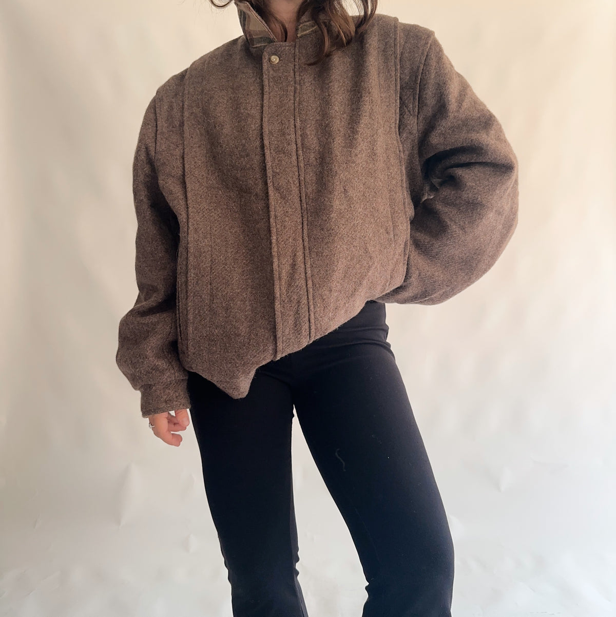 bomber vintage de lã (XL)
