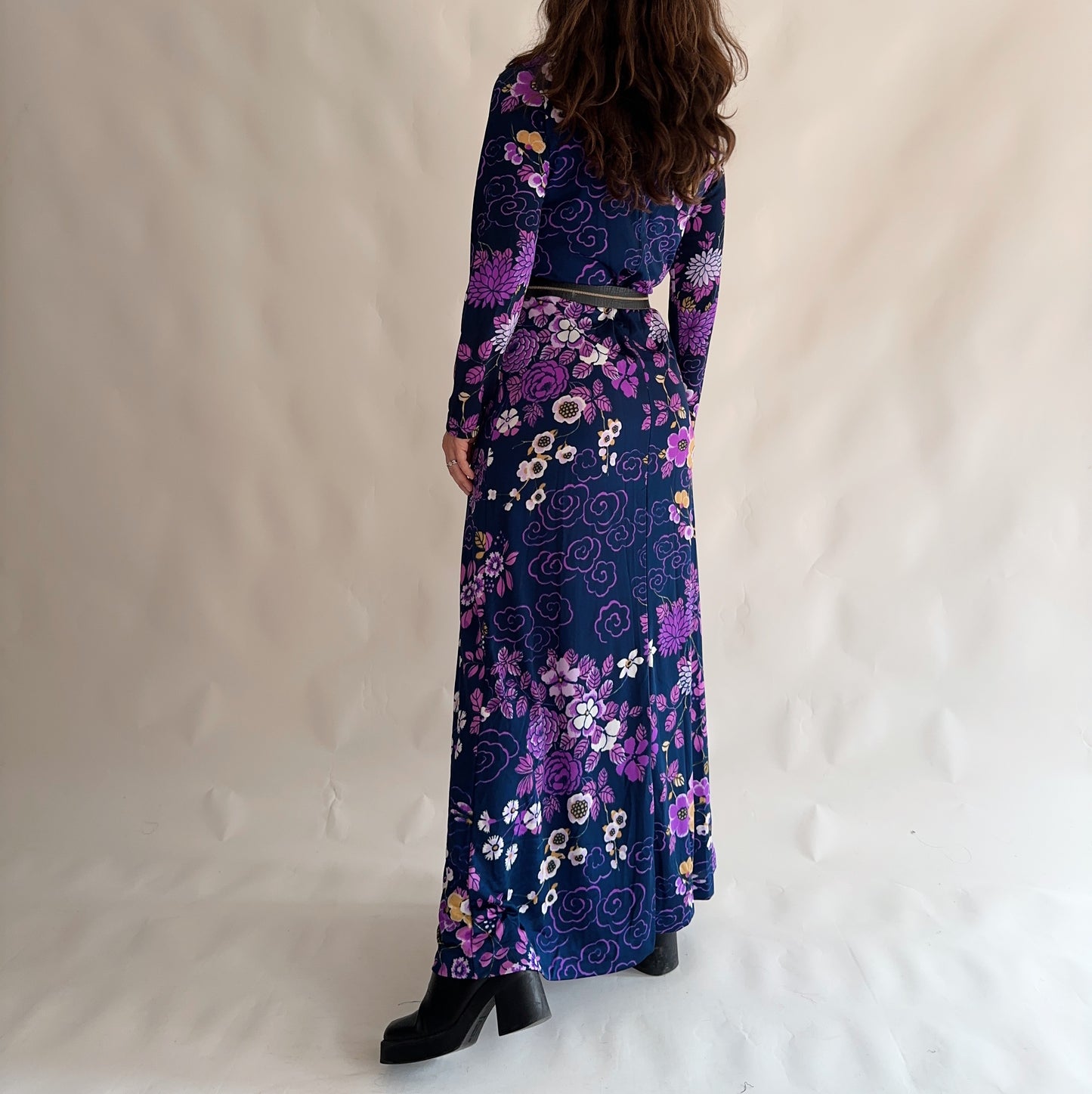 Vestido Vintage Maxi dos anos 70s (M-L)