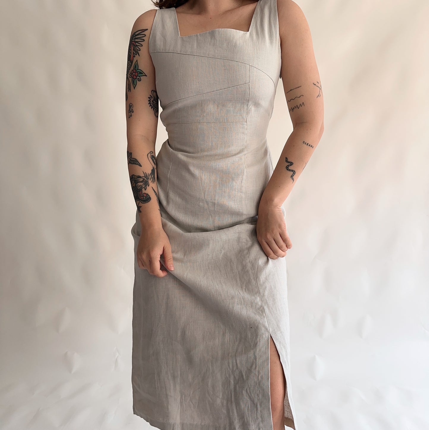 Vestido Vintage linho (M)