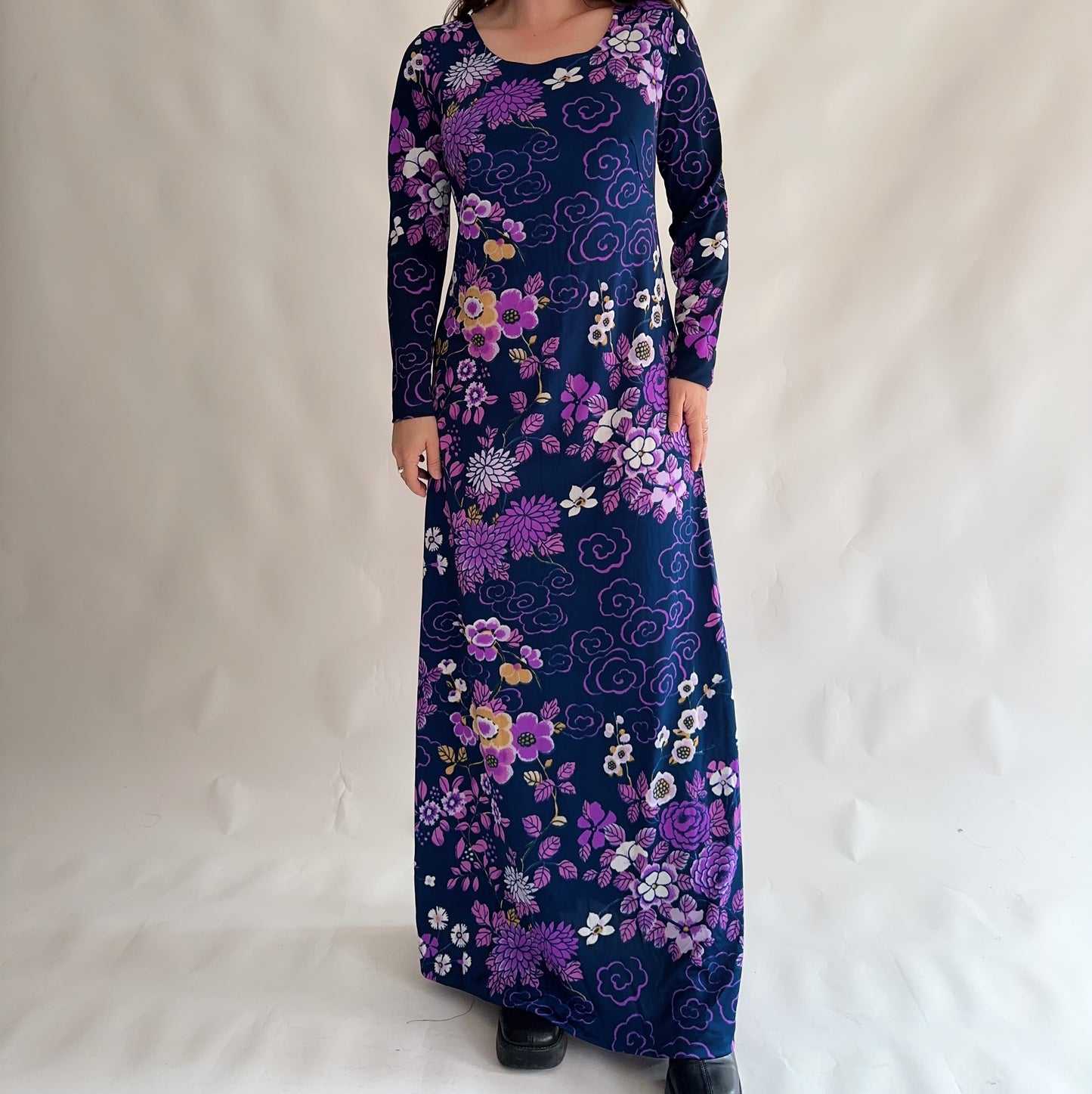 Vestido Vintage Maxi dos anos 70s (M-L)