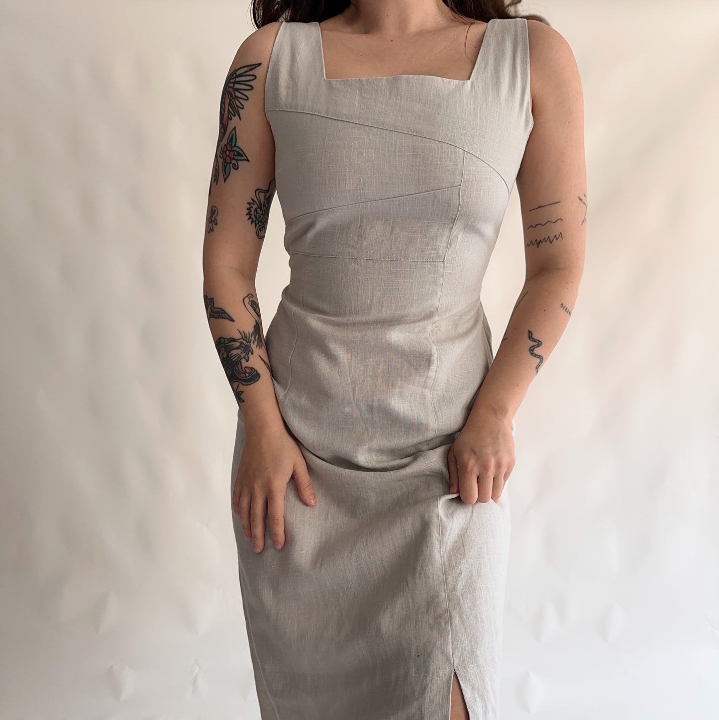 Vestido Vintage linho (M)