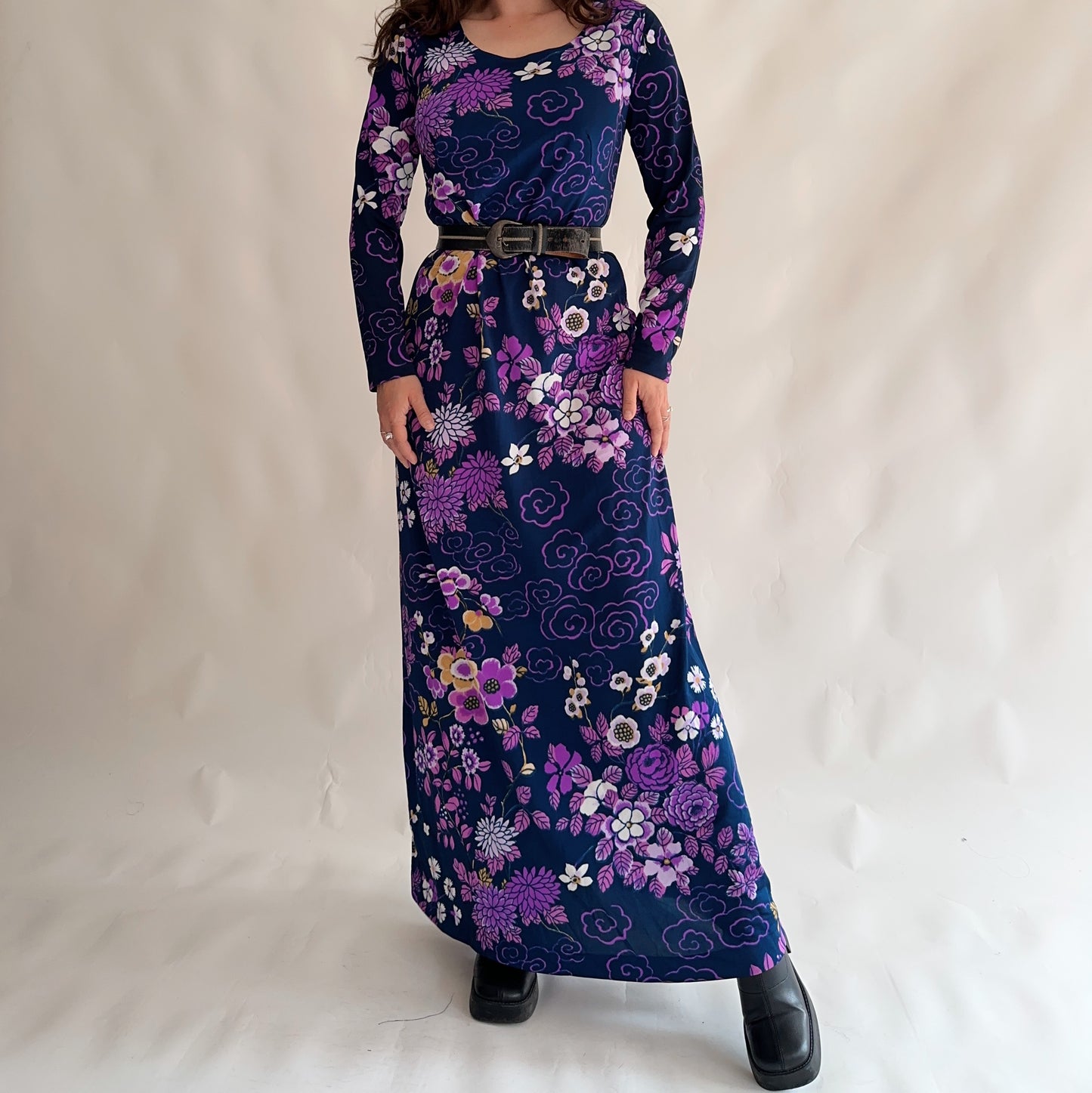 Vestido Vintage Maxi dos anos 70s (M-L)