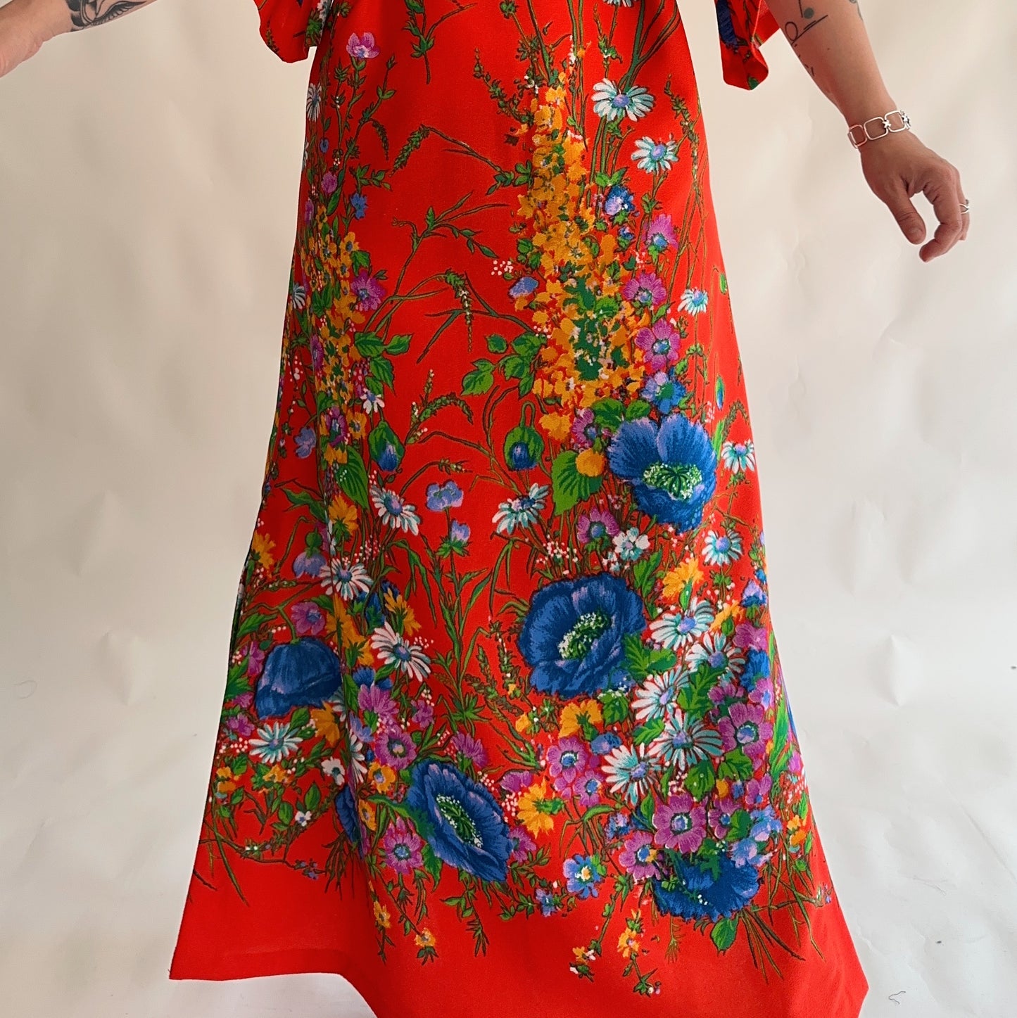 Vestido Maxi dos anos 70s (M-L)