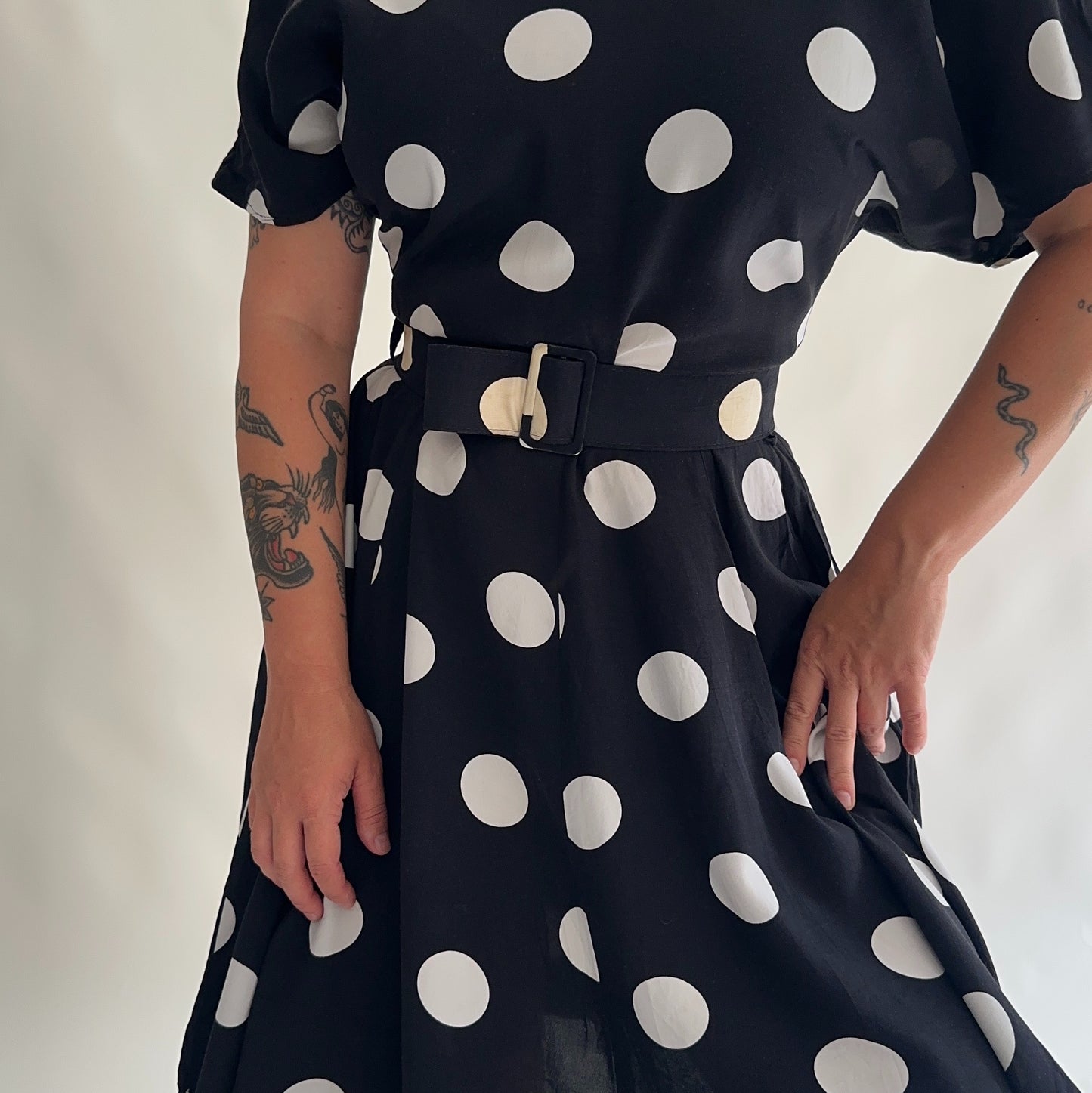 vestido vintage polkadot (M)