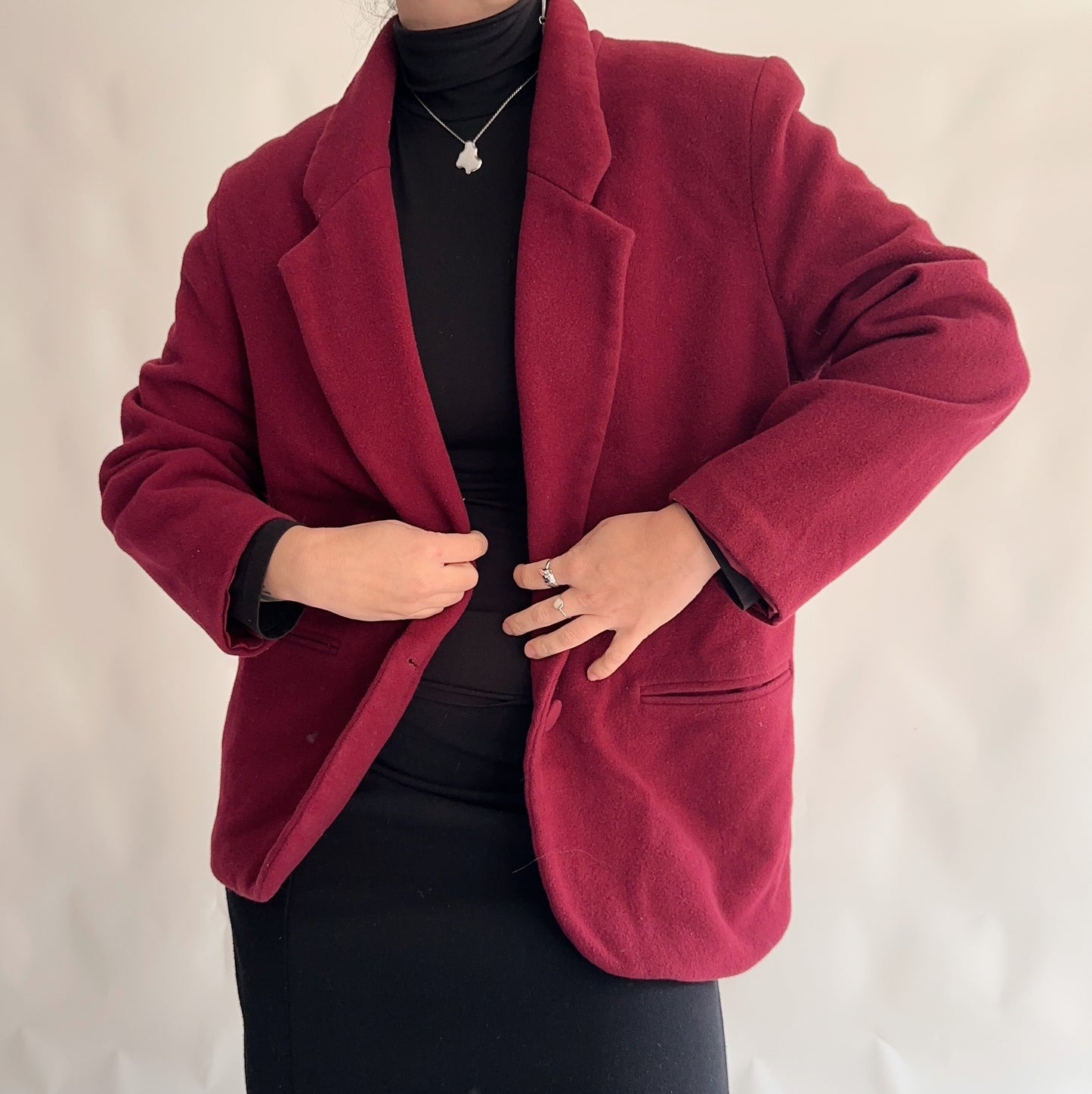 Blazer Vintage Lã Bordeaux (M-L)