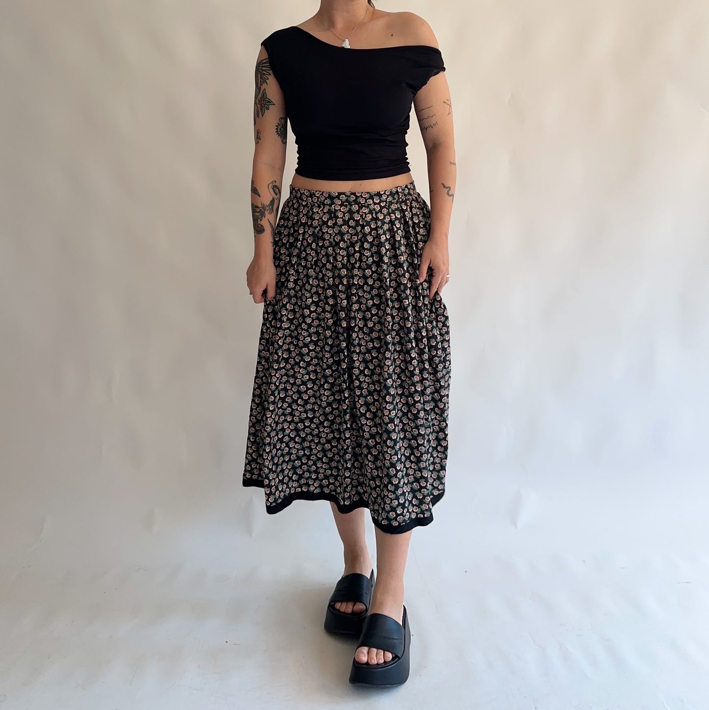 saia vintage midi de verão (L-XL)
