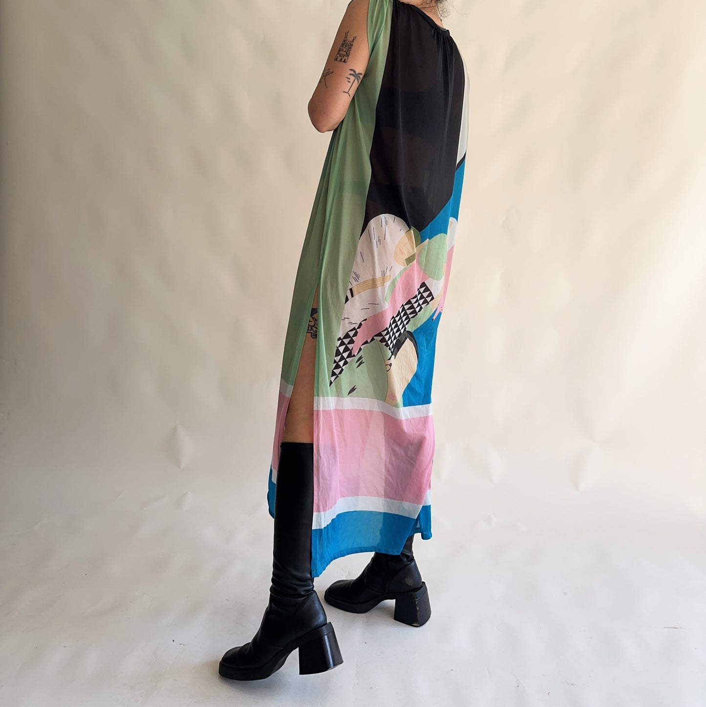 vestido maxi dos anos 70s (S ao L)