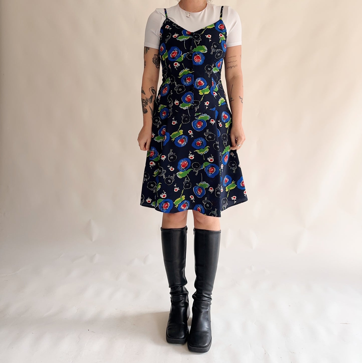vestido vintage 90s floral (M)
