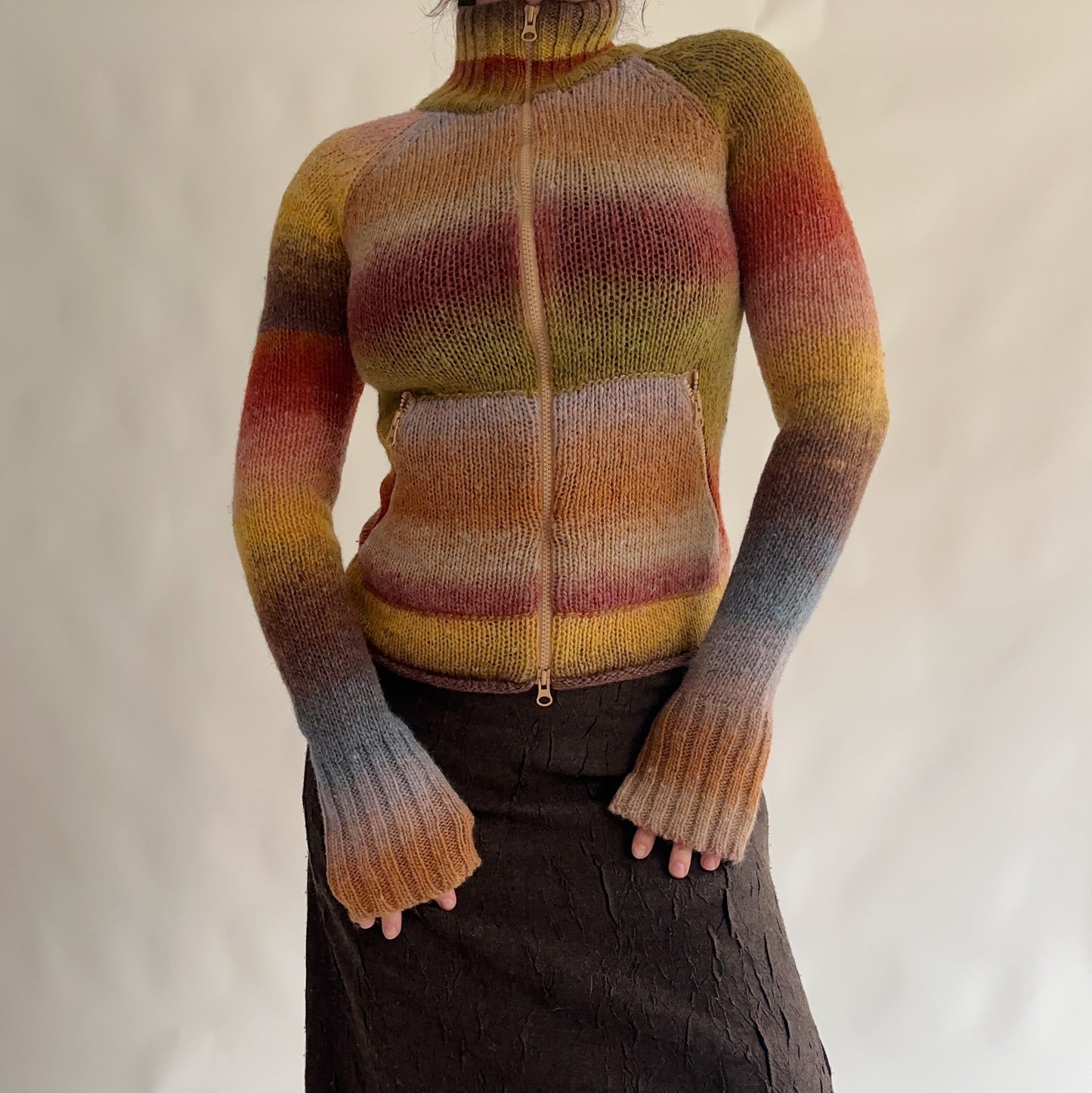 Cardigan Vintage 100% Lã (M)