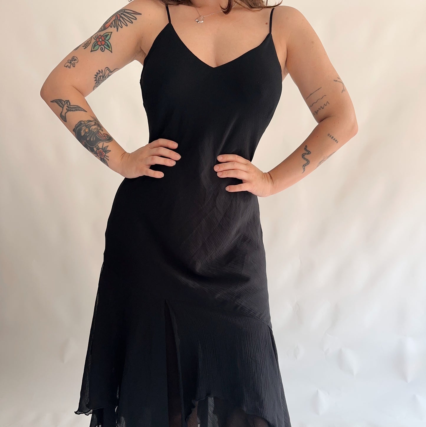 Vestido Vintage Mesh Assimétrico (L-XL)