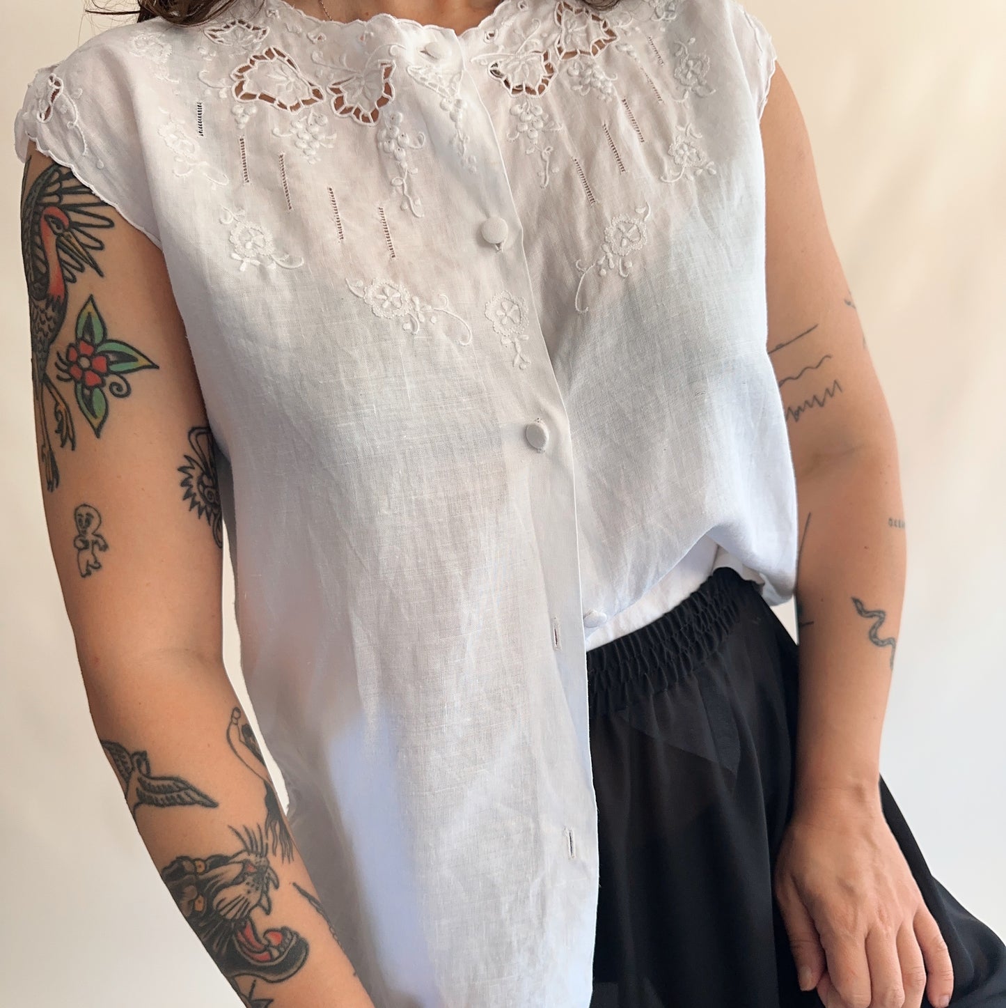 Top Vintage 100% Linho (S)