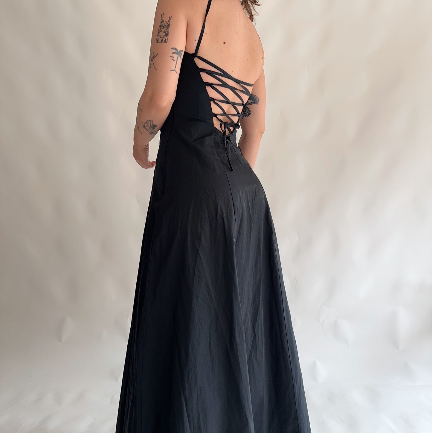 Vestido Vintage Maxi Decote (M)