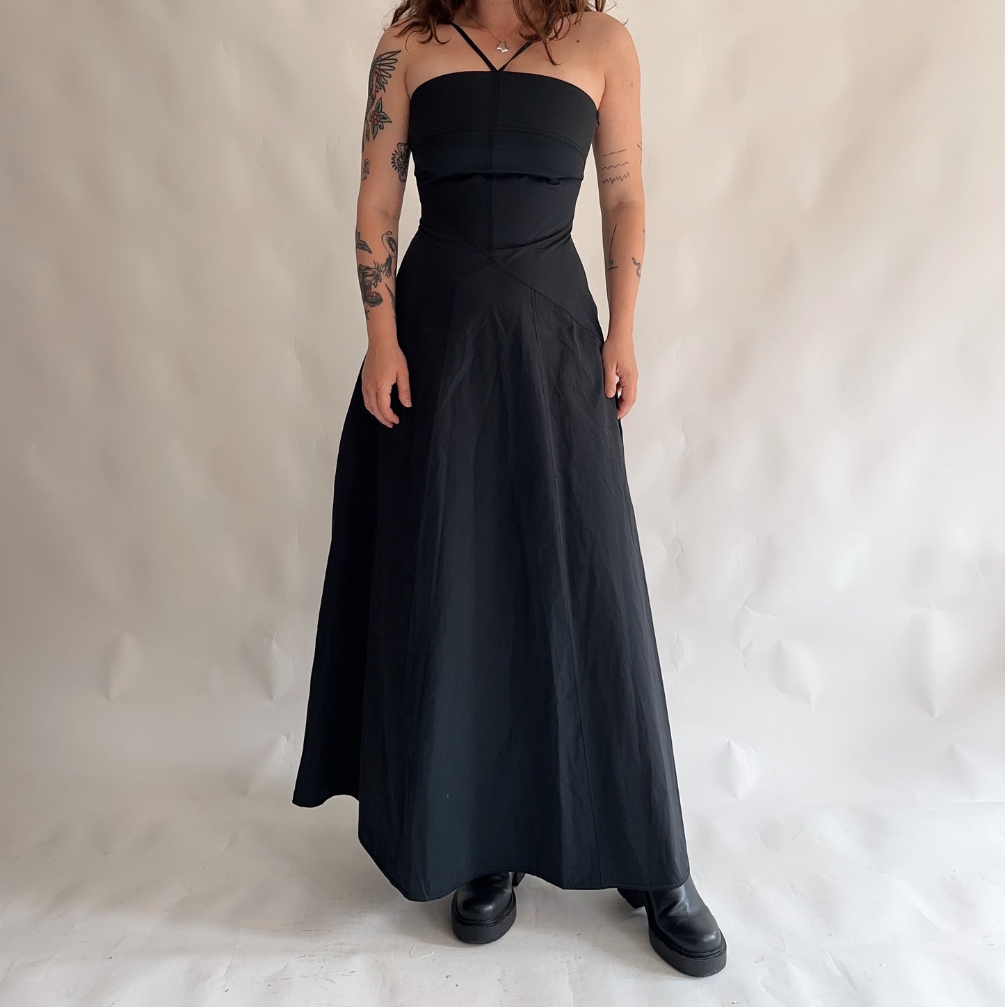 Vestido Vintage Maxi Decote (M)