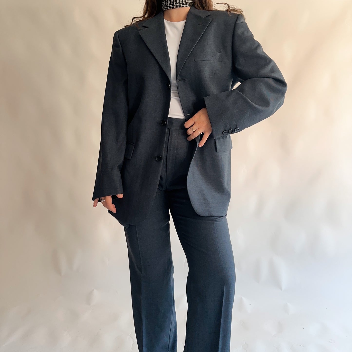 Fato Vintage Blazer + Calças 100% lã (M-L)