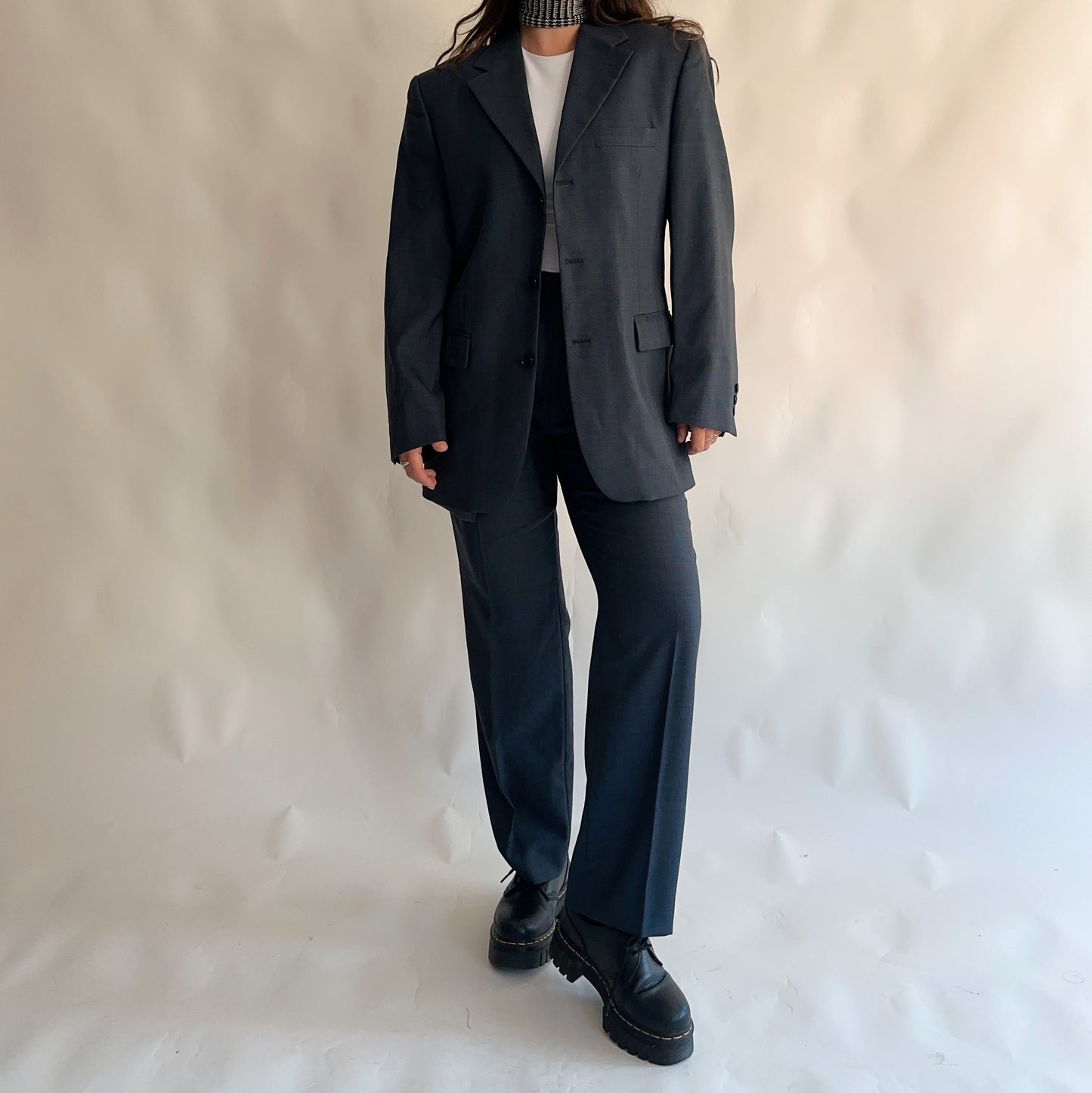 Fato Vintage Blazer + Calças 100% lã (M-L)