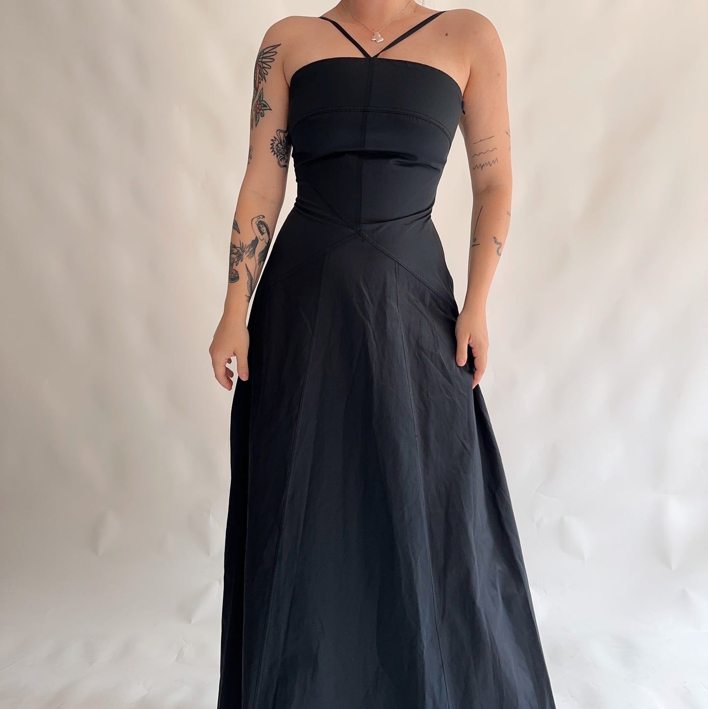 Vestido Vintage Maxi Decote (M)
