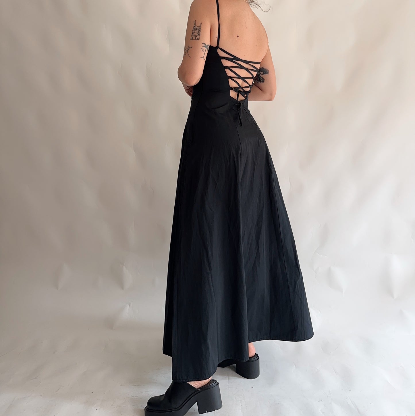 Vestido Vintage Maxi Decote (M)