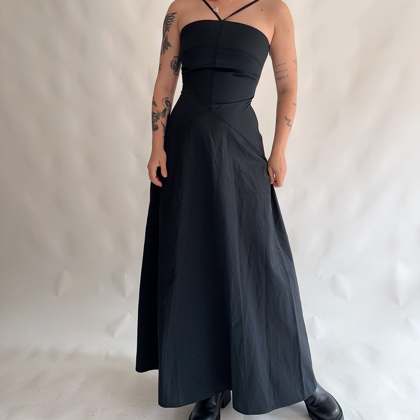 Vestido Vintage Maxi Decote (M)
