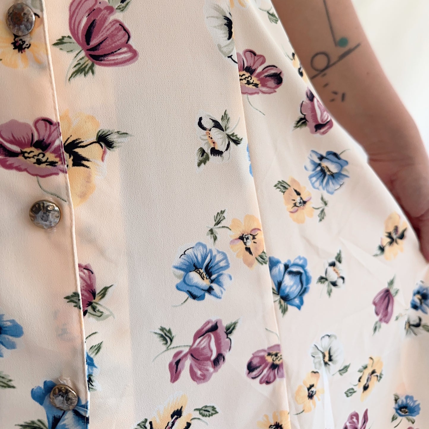 vestido vintage 90s floral (L-XL)