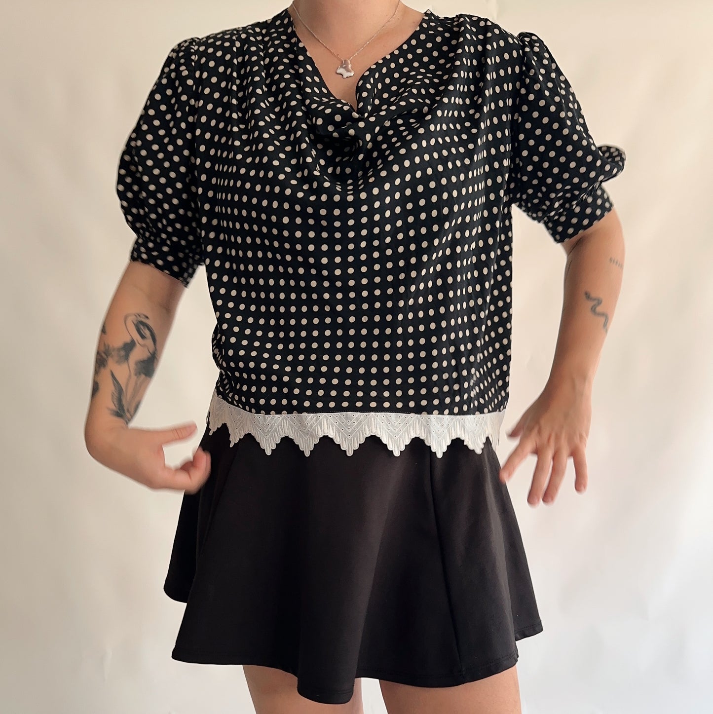 top vintage polka dor (M-L)