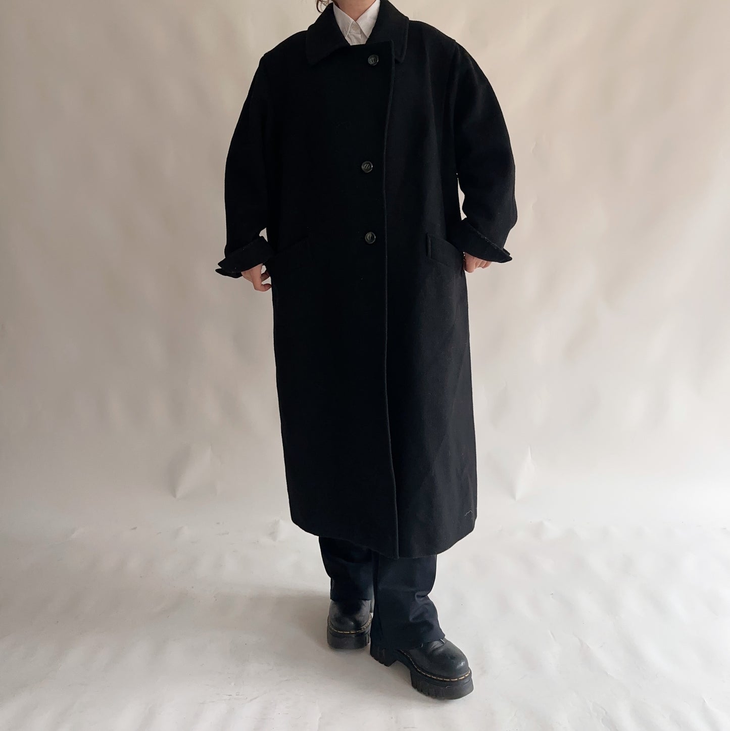 Sobretudo Vintage preto oversize (XXL)