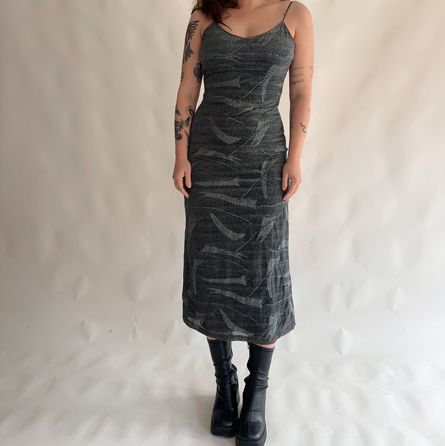Vestido Vintage Longo com brilhos (S-M)