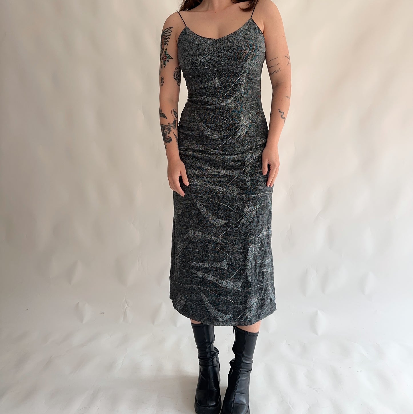 Vestido Vintage Longo com brilhos (S-M)
