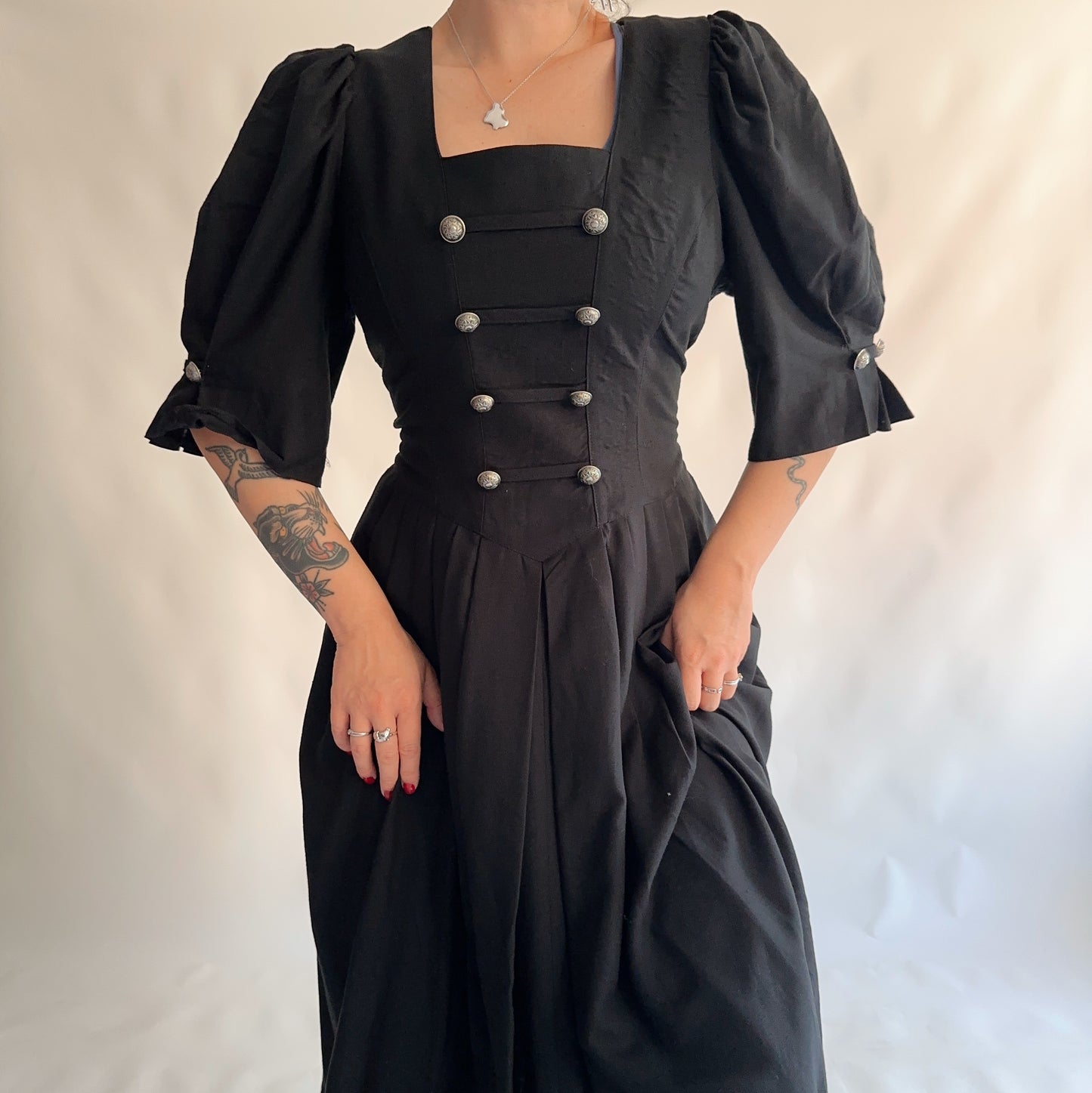 Vestido Bavarian puff sleeve (L)