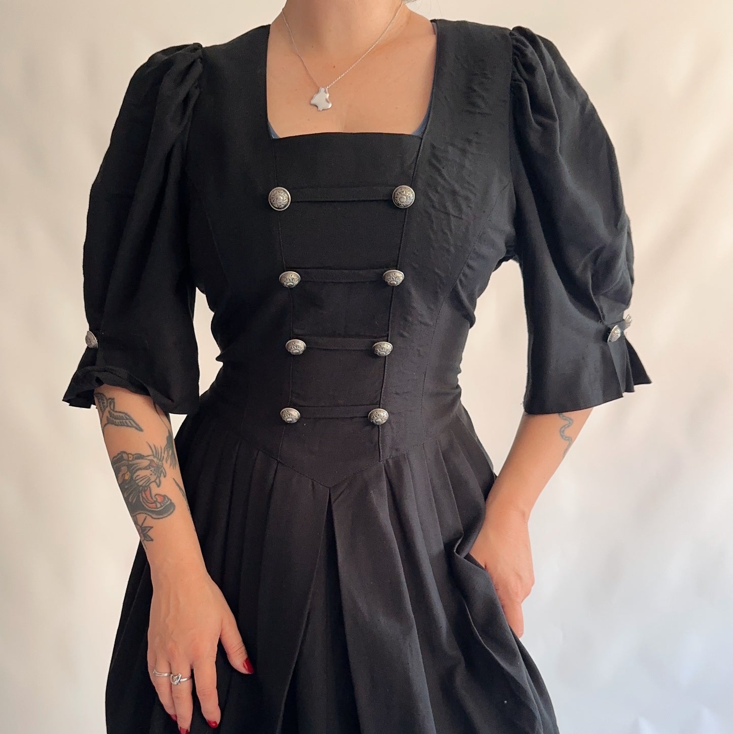 Vestido Bavarian puff sleeve (L)