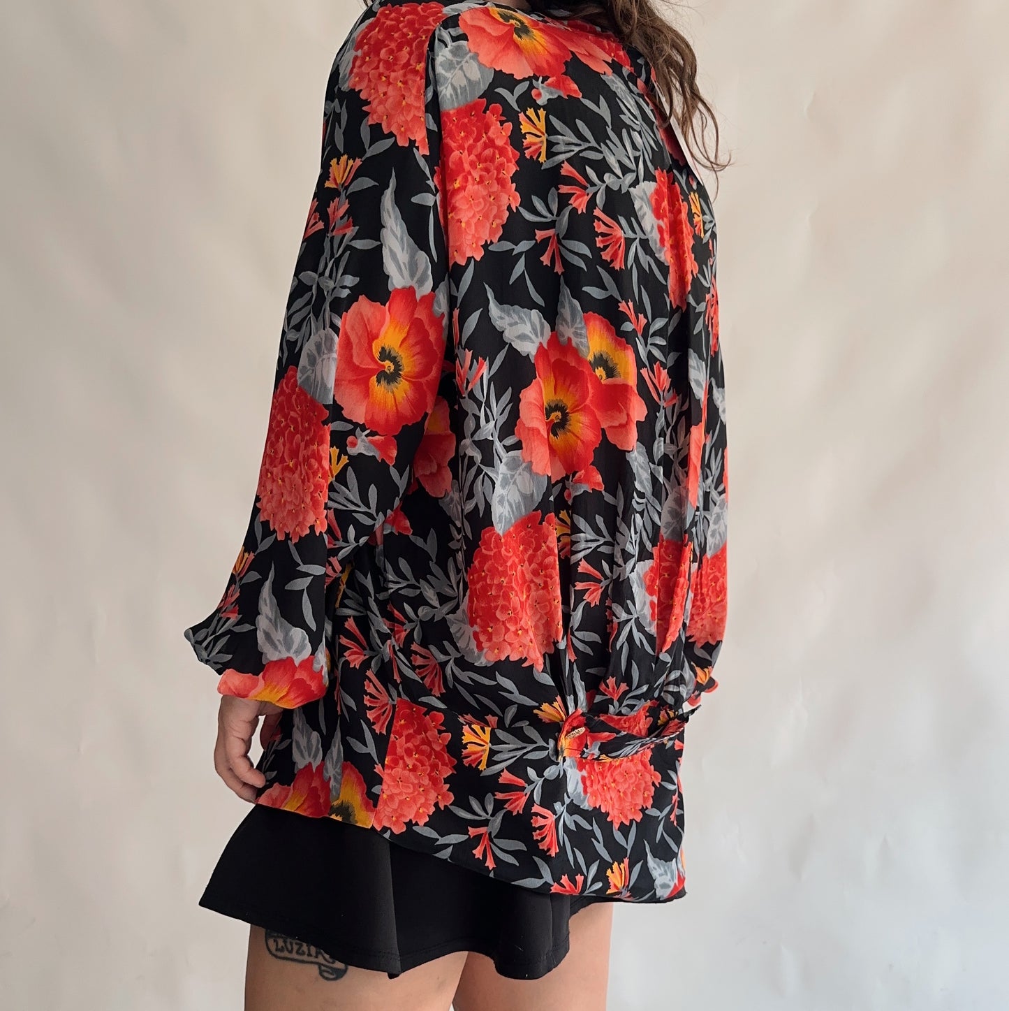 italian vintage shirt 25% silk (M)