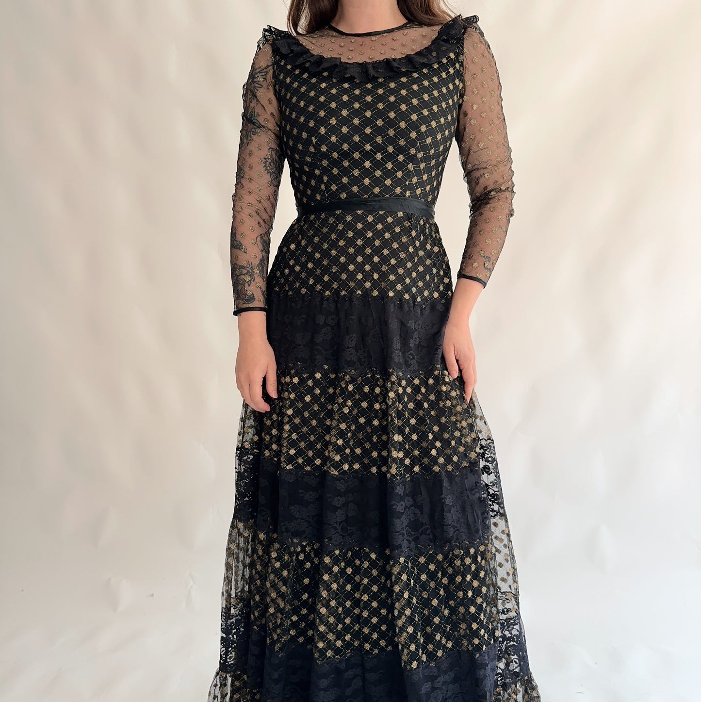 Vintage Lace Maxi Dress (SM)