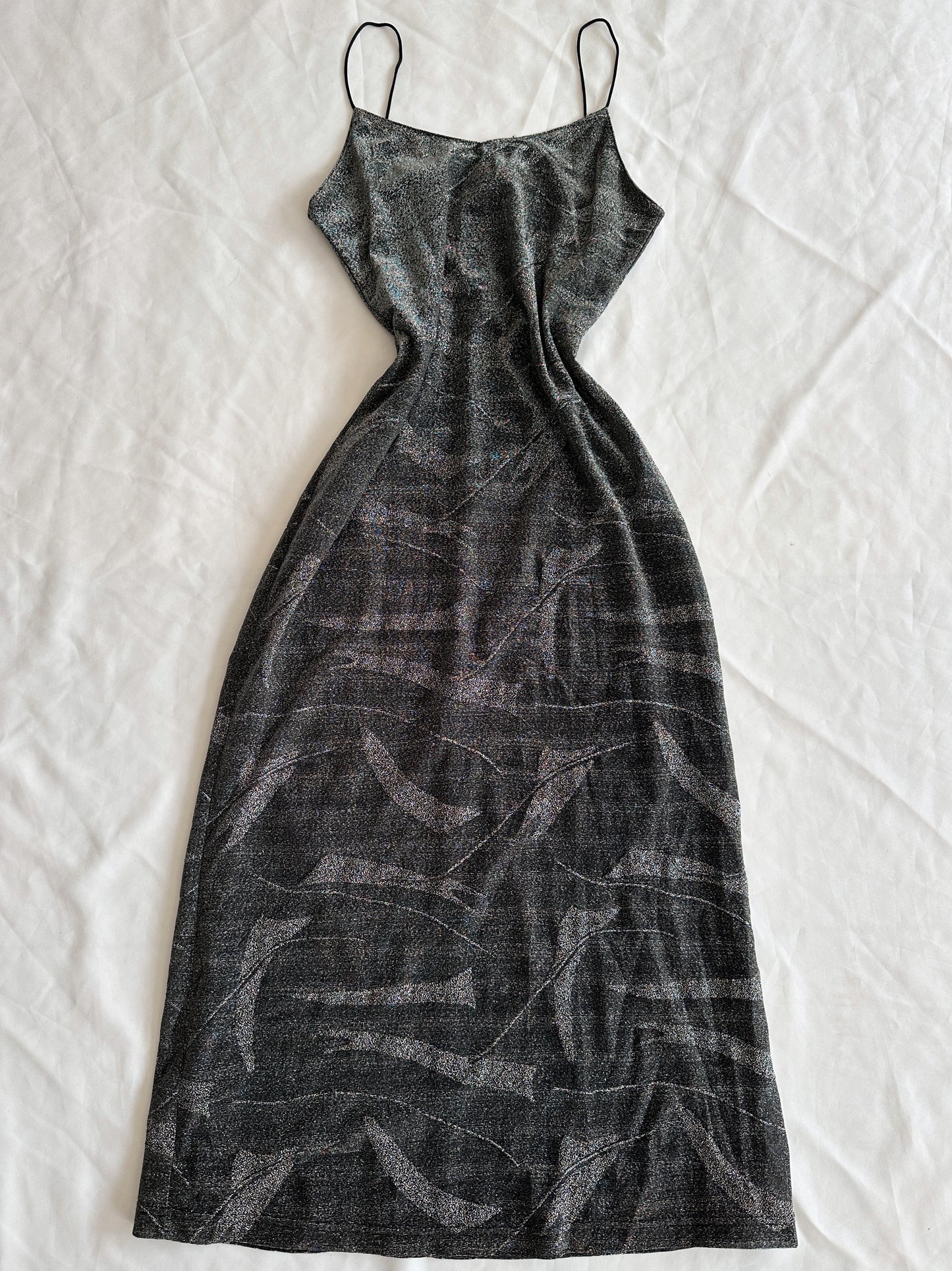 Vestido Vintage Longo com brilhos (S-M)