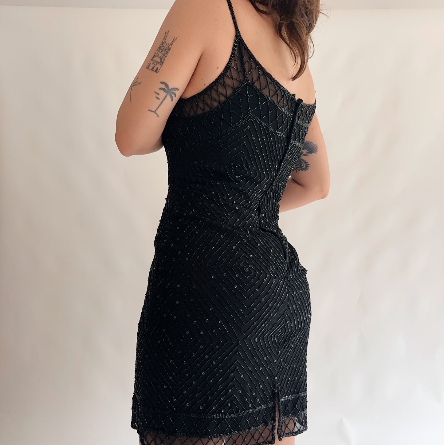 vestido y2k tubinho todo bordado (L-XL)