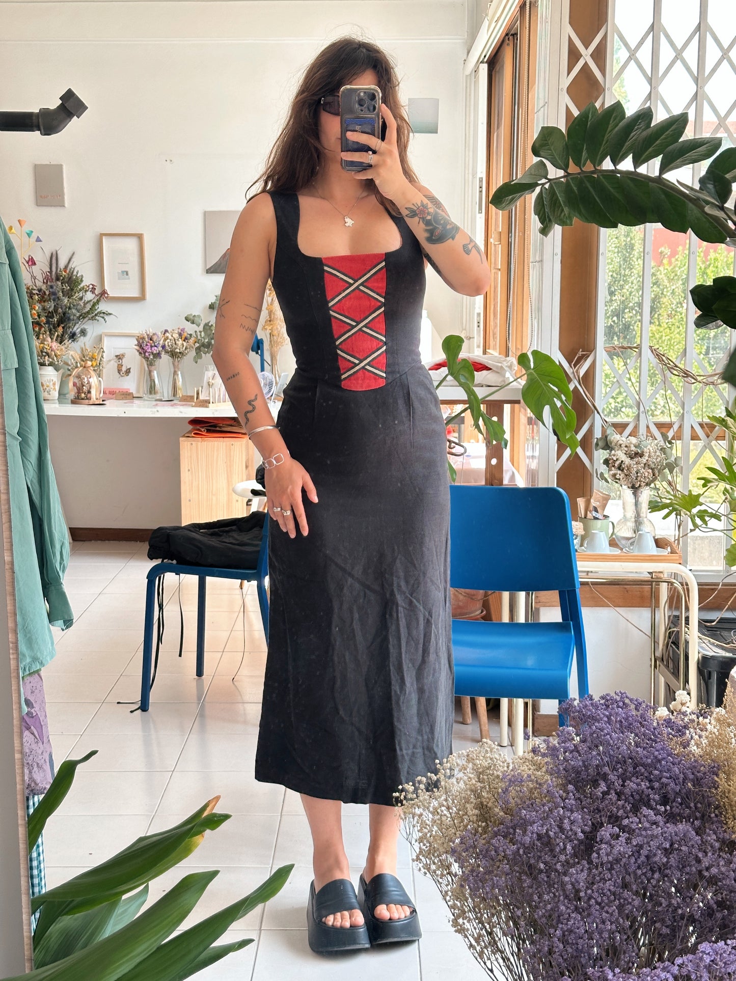 Vestido Vintage 100% linho (/M)