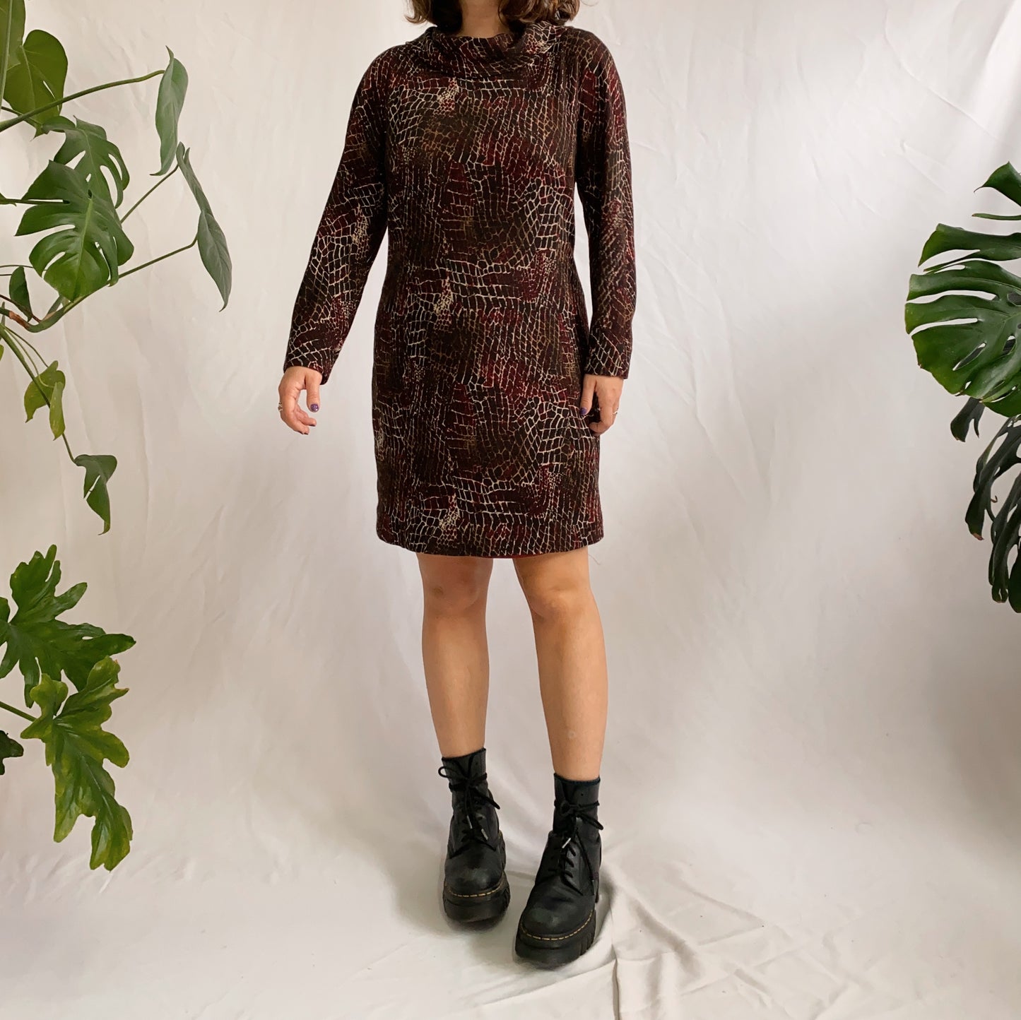 vestido vintage de inverno (L)