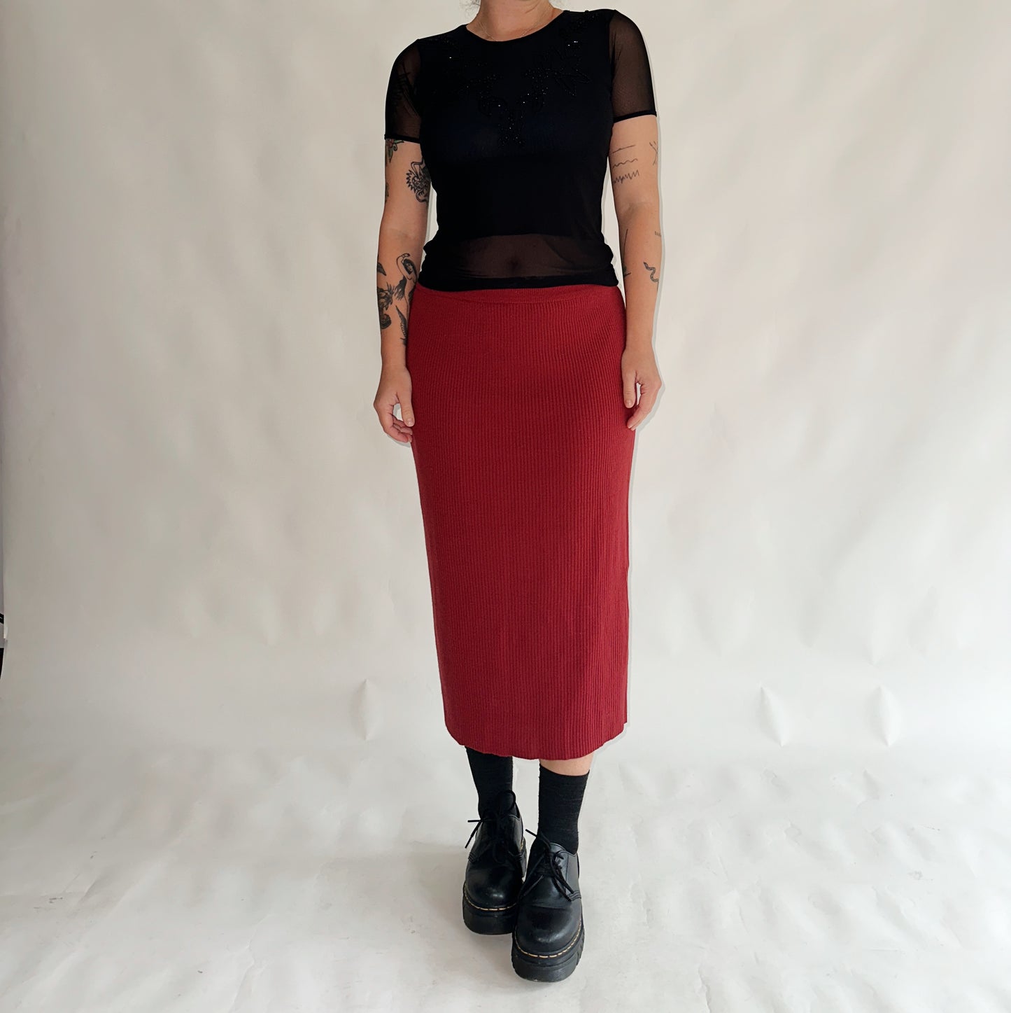 saia vintage midi bordeaux de inverno (L)