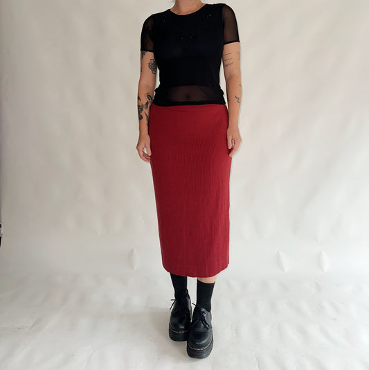 saia vintage midi bordeaux de inverno (L)