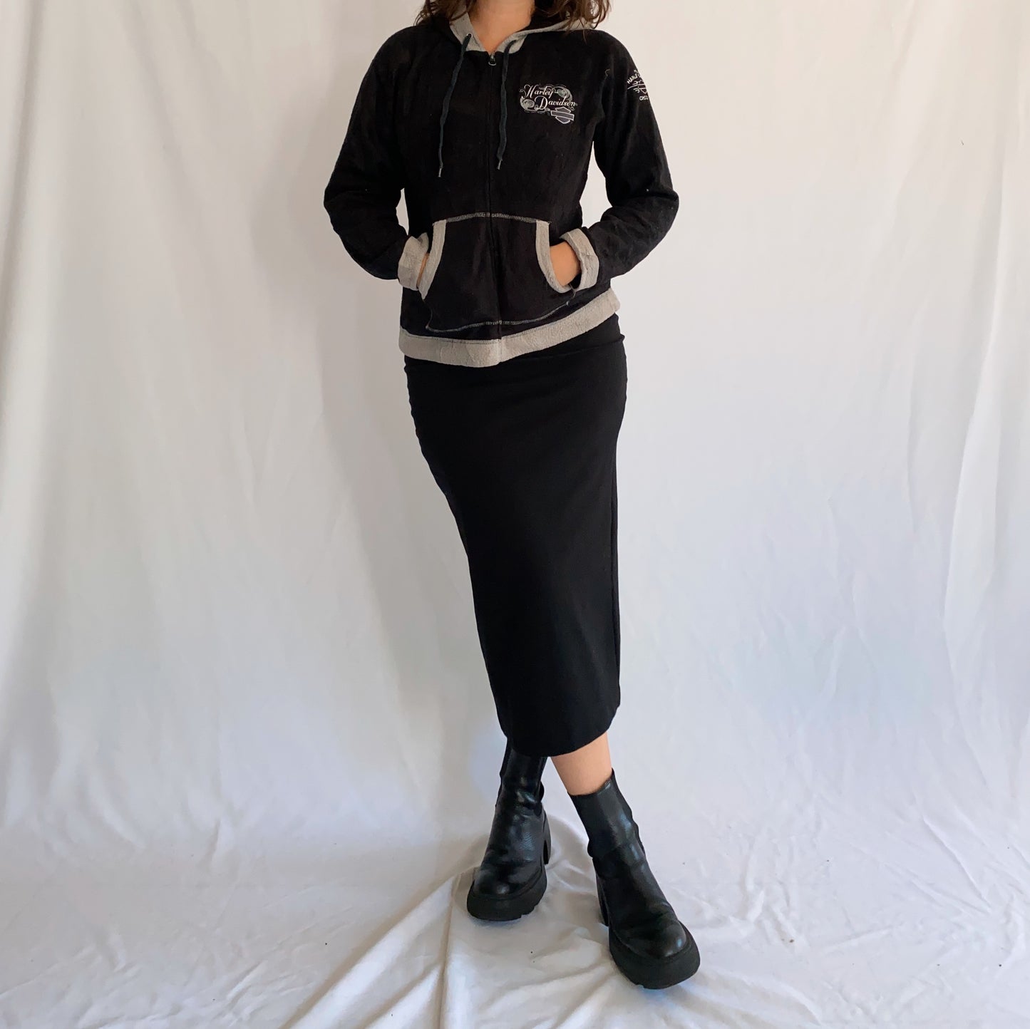 y2k Fleece Harley Davidson  (S-M)