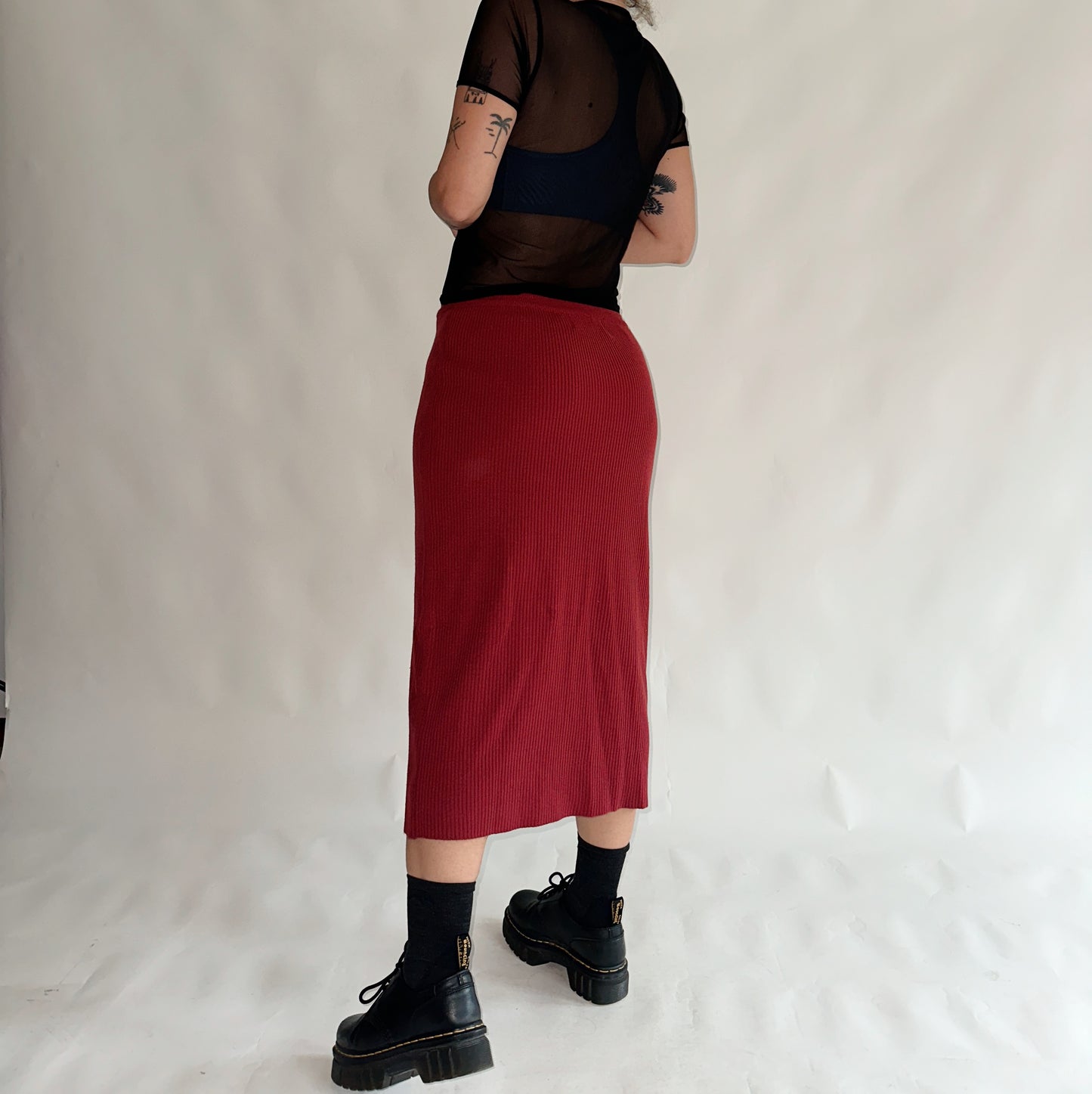 saia vintage midi bordeaux de inverno (L)