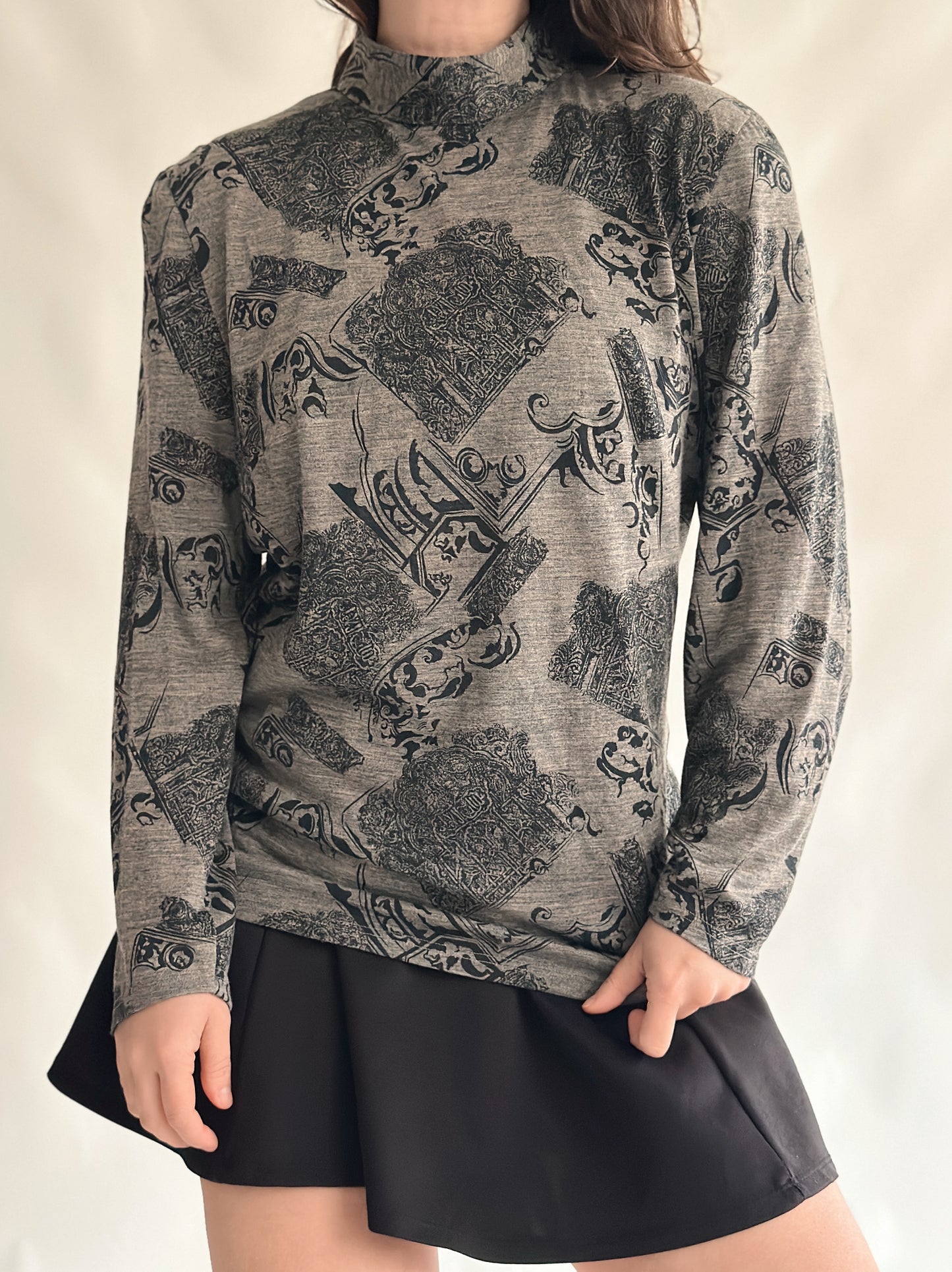 blusa vintage com lã (M)