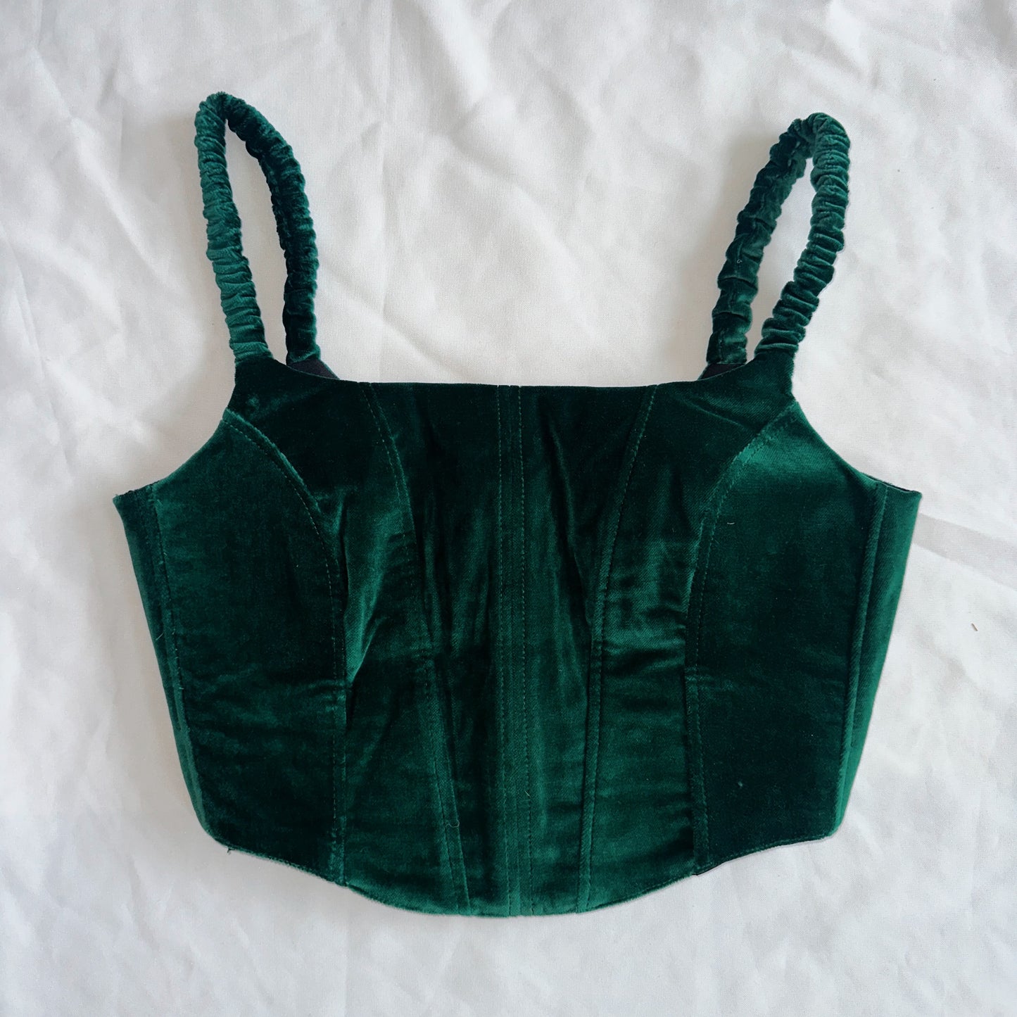 upcycling corset veludo verde (S-M)
